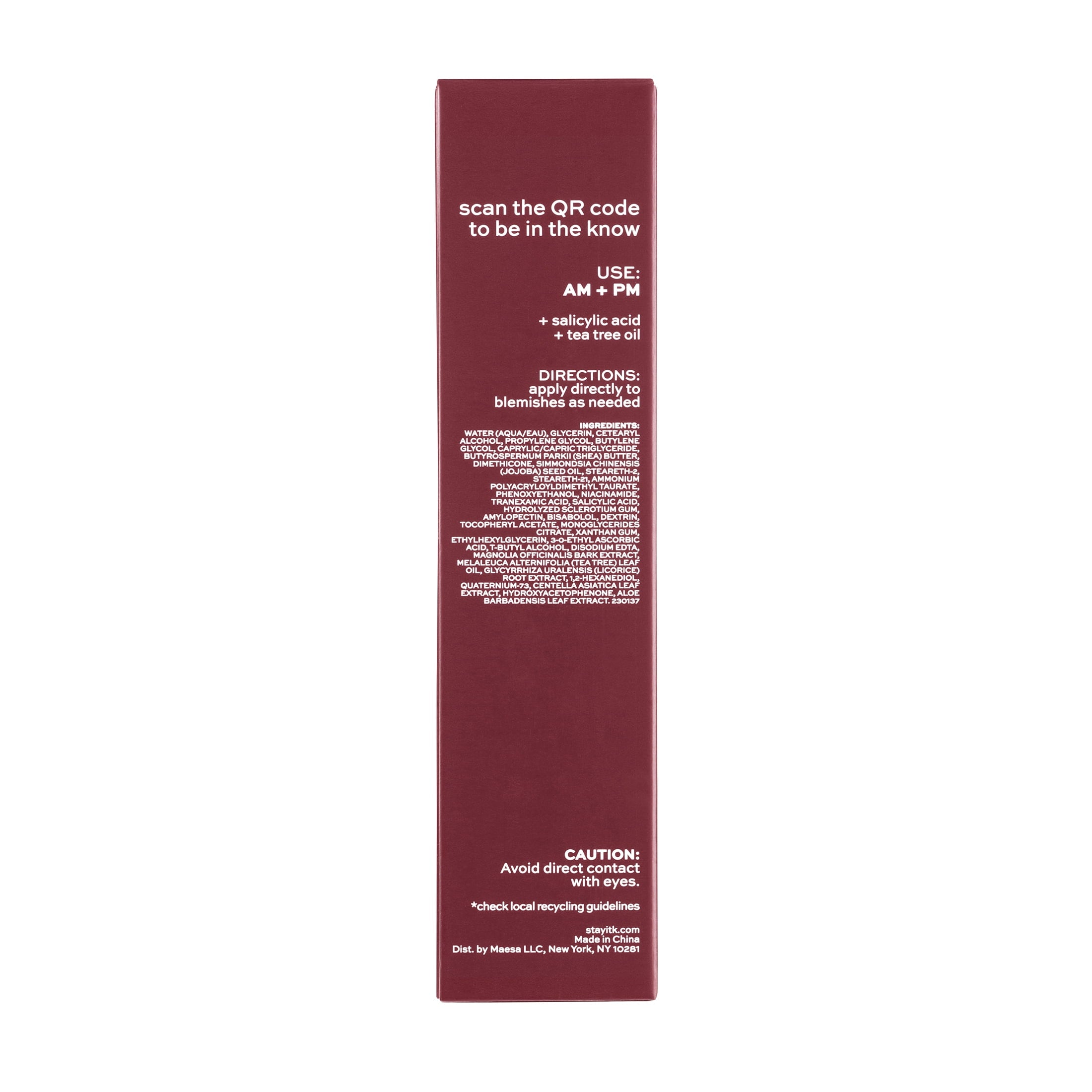 ITK Skincare Blemish Acne Spot Treatment with 0.5% Salicylic Acid + Tea Tree Oil for All Skin Types, 0.5 oz