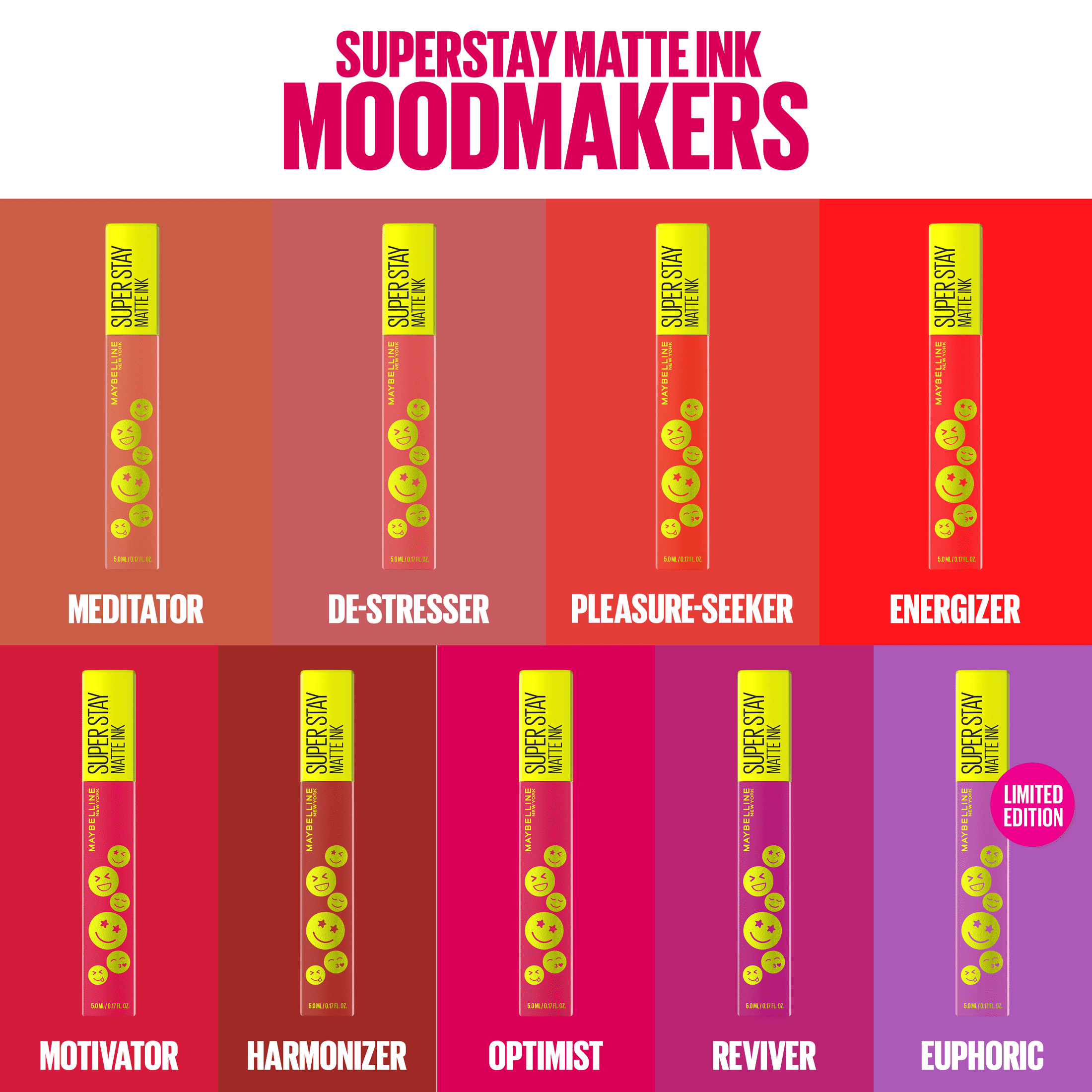 Maybelline Super Stay Matte Ink Moodmakers Collection Liquid Lipcolor, Pleasure Seeker, 0.17 fl oz