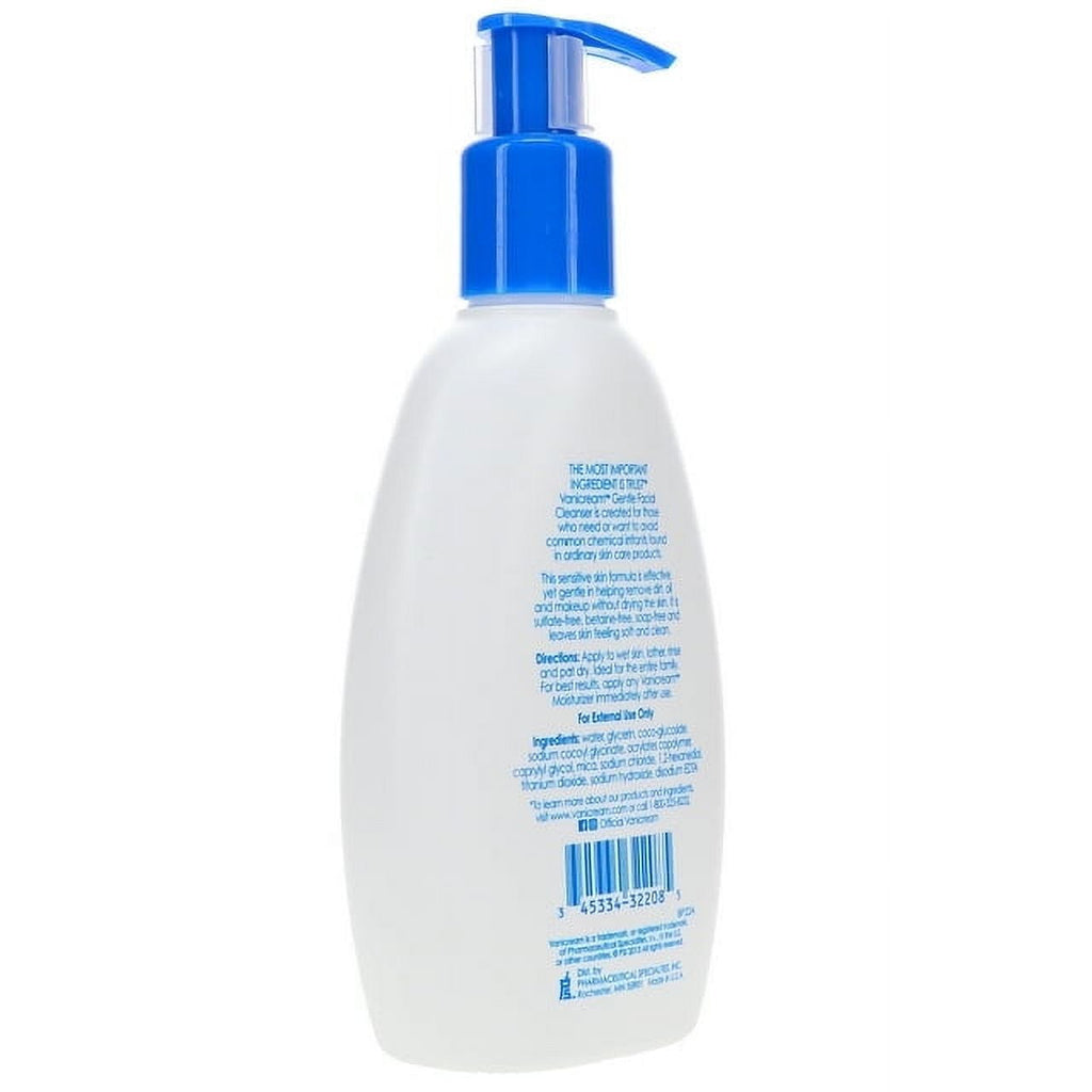 Vanicream, Gentle Facial Cleanser, For Sensitive Skin, Fragrance Free, 8 fl oz - 2 Pack