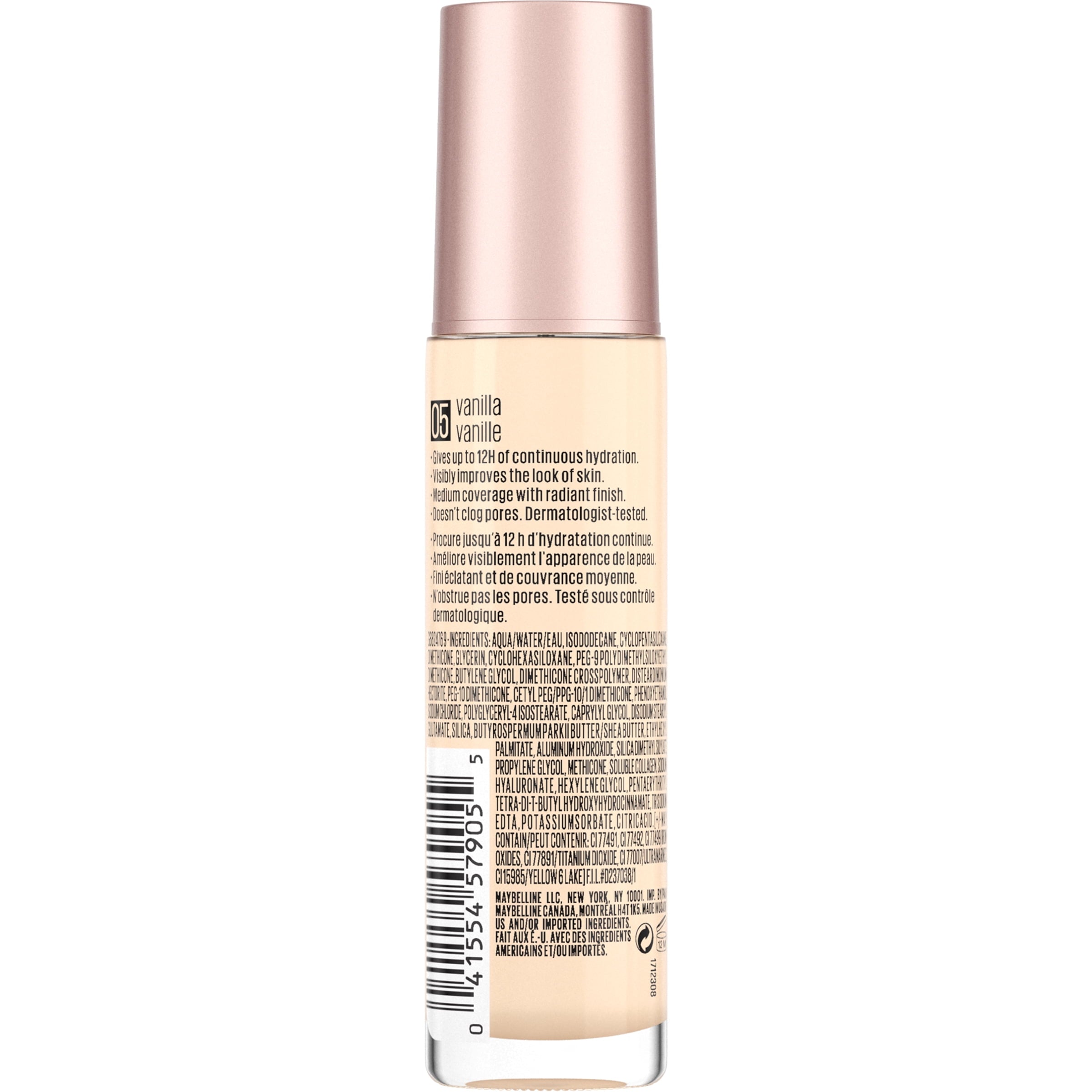 Maybelline Dream Radiant Liquid Foundation Makeup, 05 Vanilla, 1 fl oz