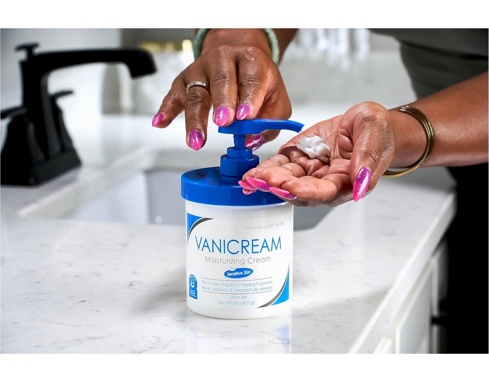 2 Pack - Vanicream Moisturizing Skin Cream for Sensitive Skin with Pump Dispenser - 16 fl oz (1 lb)