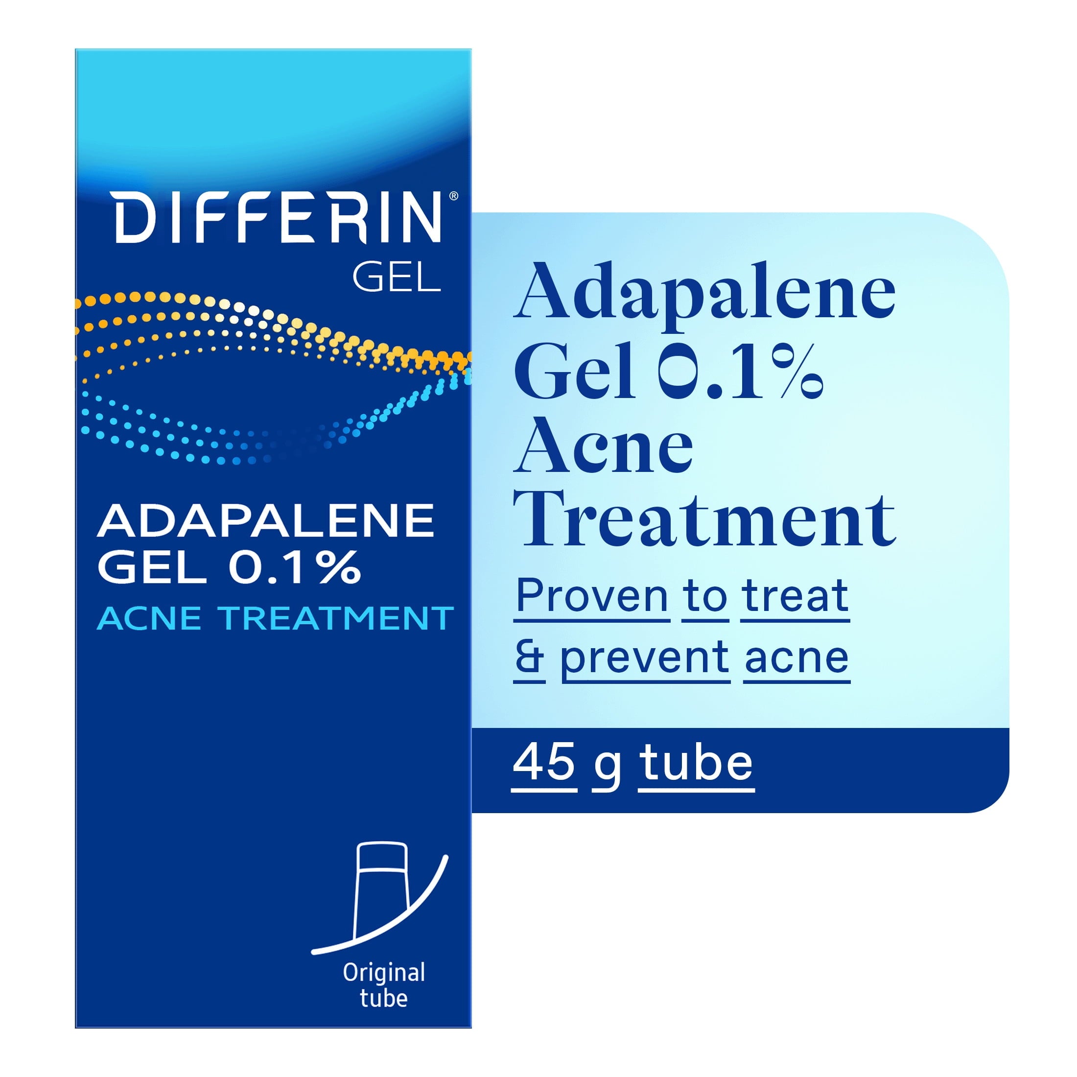 Differin Acne Treatment Gel, Retinoid Treatment for Face with 0.1% Adapalene, Gentle Skin Care for Acne Prone Sensitive Skin, 1.6 OZ