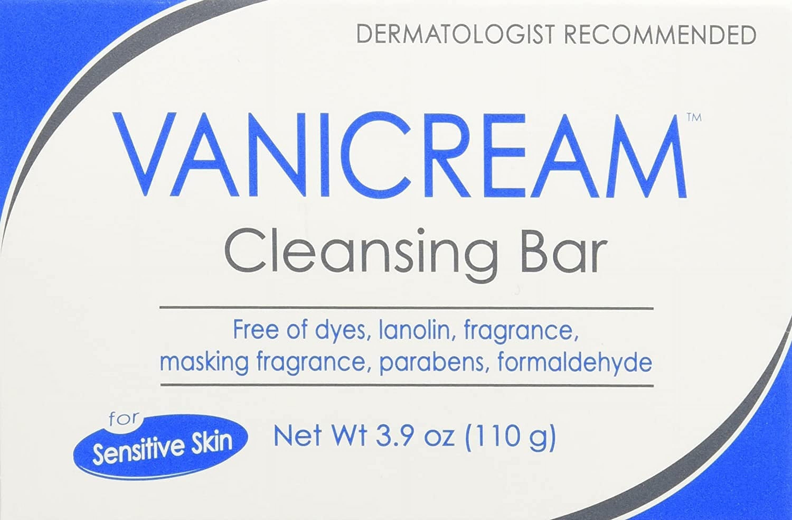 Vanicream Moisturizing Cleansing Bar for Sensitive Skin, Fragrance Free, 3.9oz
