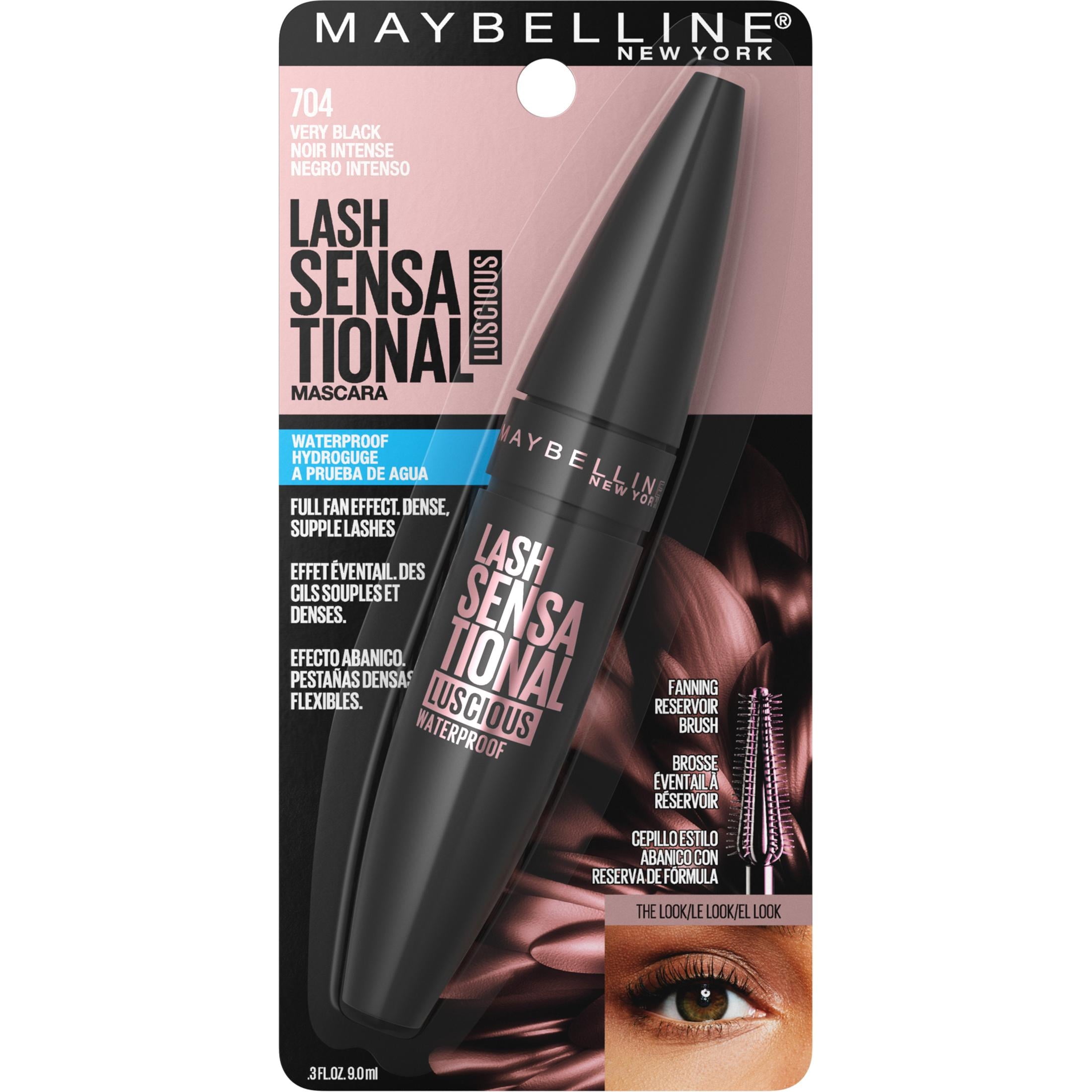 Maybelline Lash Sensational Luscious Waterproof Mascara, Very Black, 0.3 fl. oz.