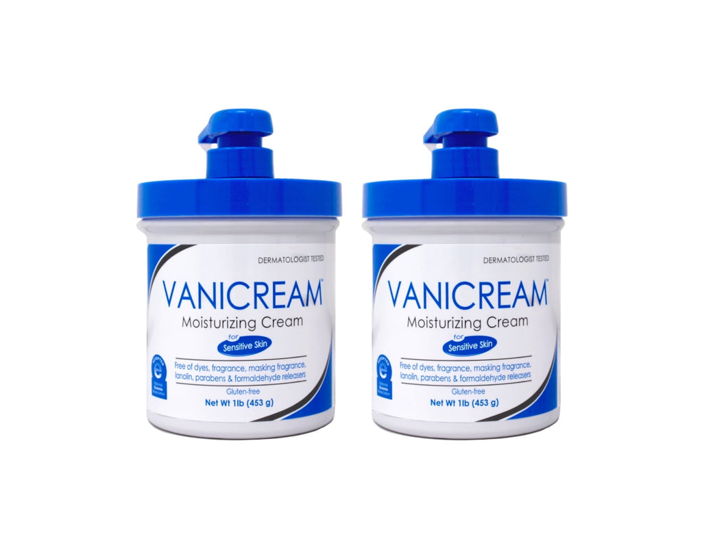 2 Pack - Vanicream Moisturizing Skin Cream for Sensitive Skin with Pump Dispenser - 16 fl oz (1 lb)
