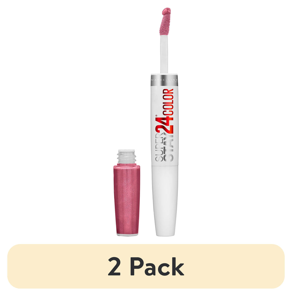 (2 pack) Maybelline Super Stay 24 2-Step Liquid Lipstick Makeup, 055 Perpetual Plum, 1 Kit