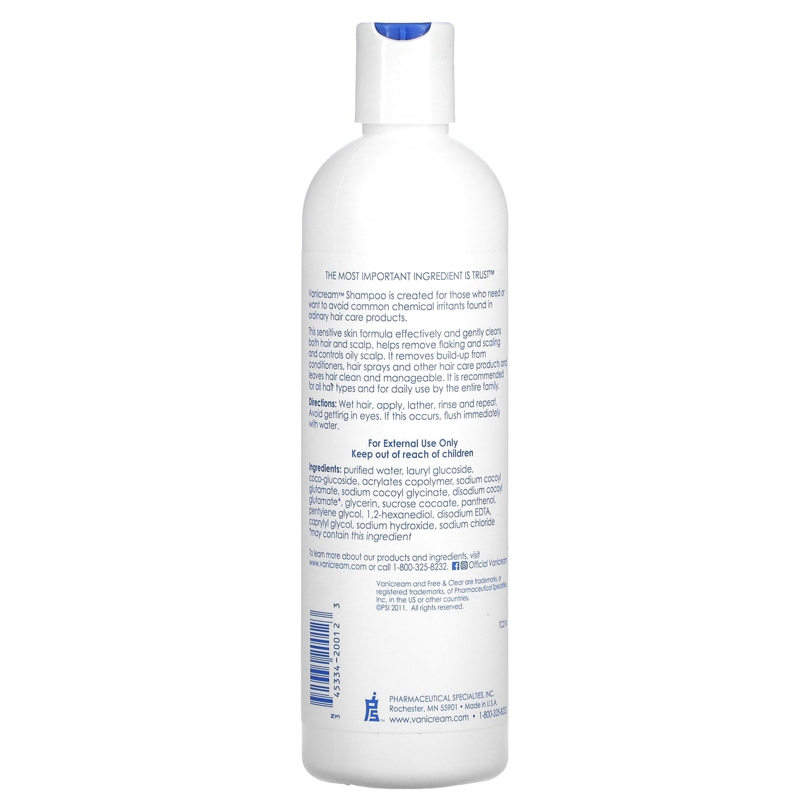 (2 pack) Free & Clear Shampoo 12 oz.