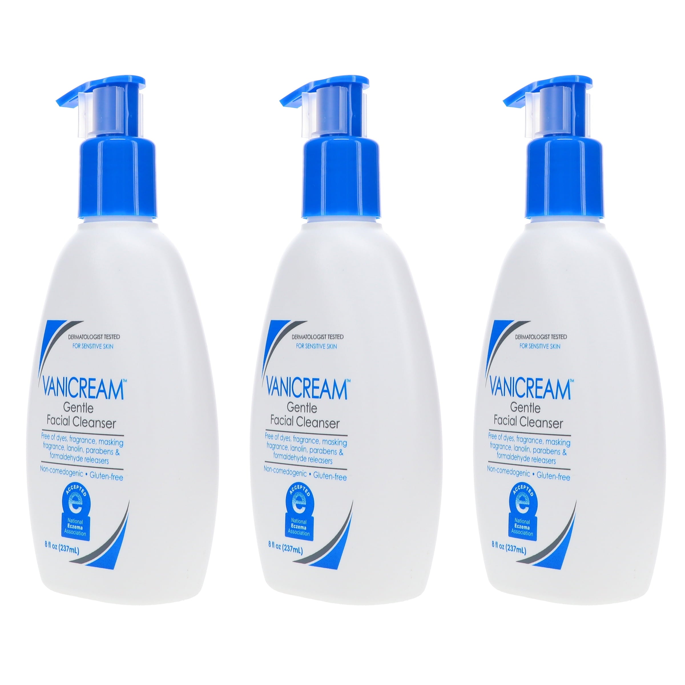 Vanicream Gentle Facial Cleanser 8 oz 3 Pack