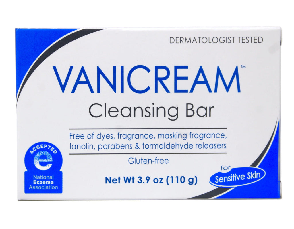 Vanicream Cleansing Bar for Sensitive Skin, Free of Dyes Fragrance Lanolin Parabens and Formaldehyde Releasers, Gluten Free, Dermatologist Tested, 3.9 oz (Pack of 5)