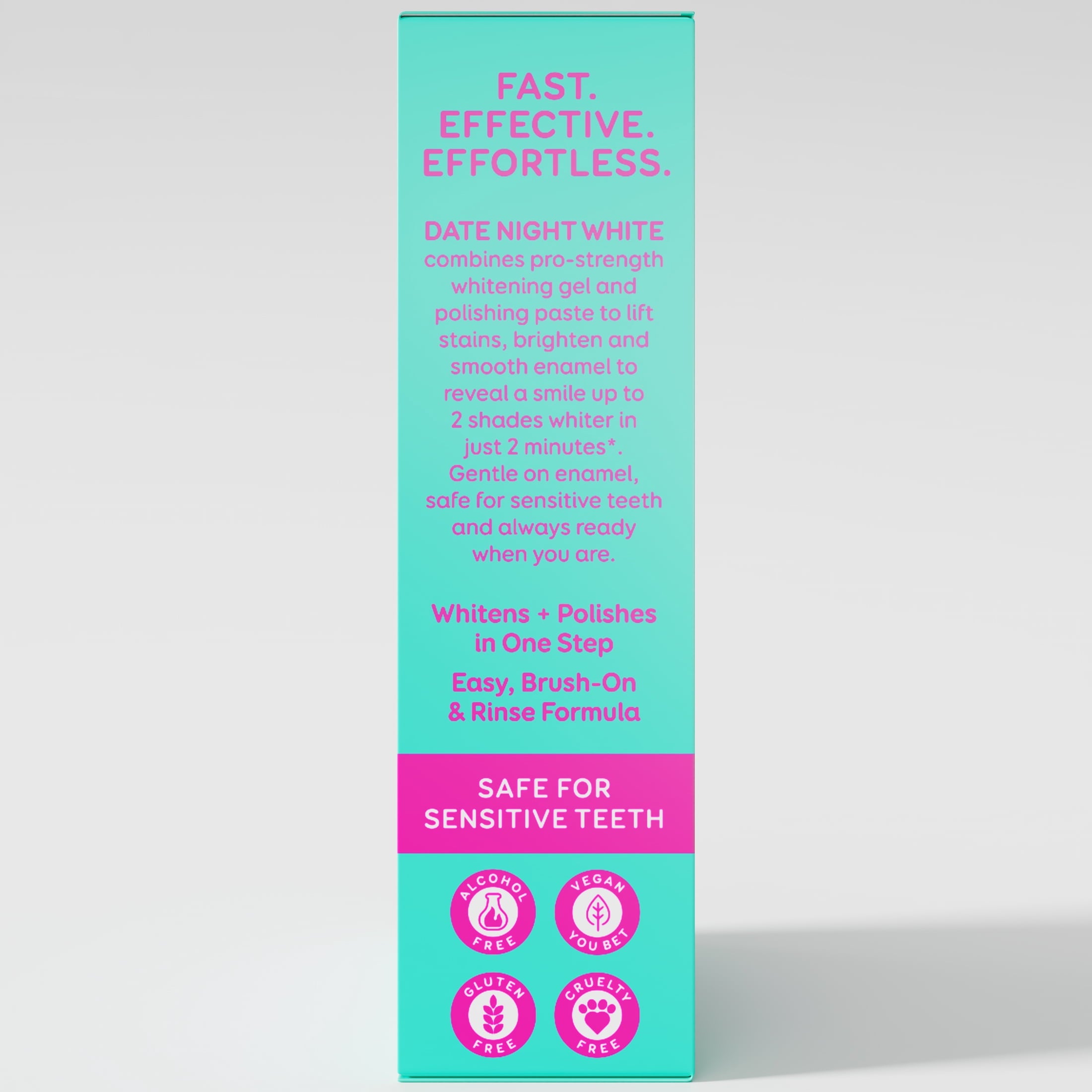 Grin Date Night White Brush-On Whitening Treatment, 2 Shades Whiter in 2 Minutes, Whitens + Polishes in One Step, Safe for Sensitive Teeth, 2 fl oz (60 mL)