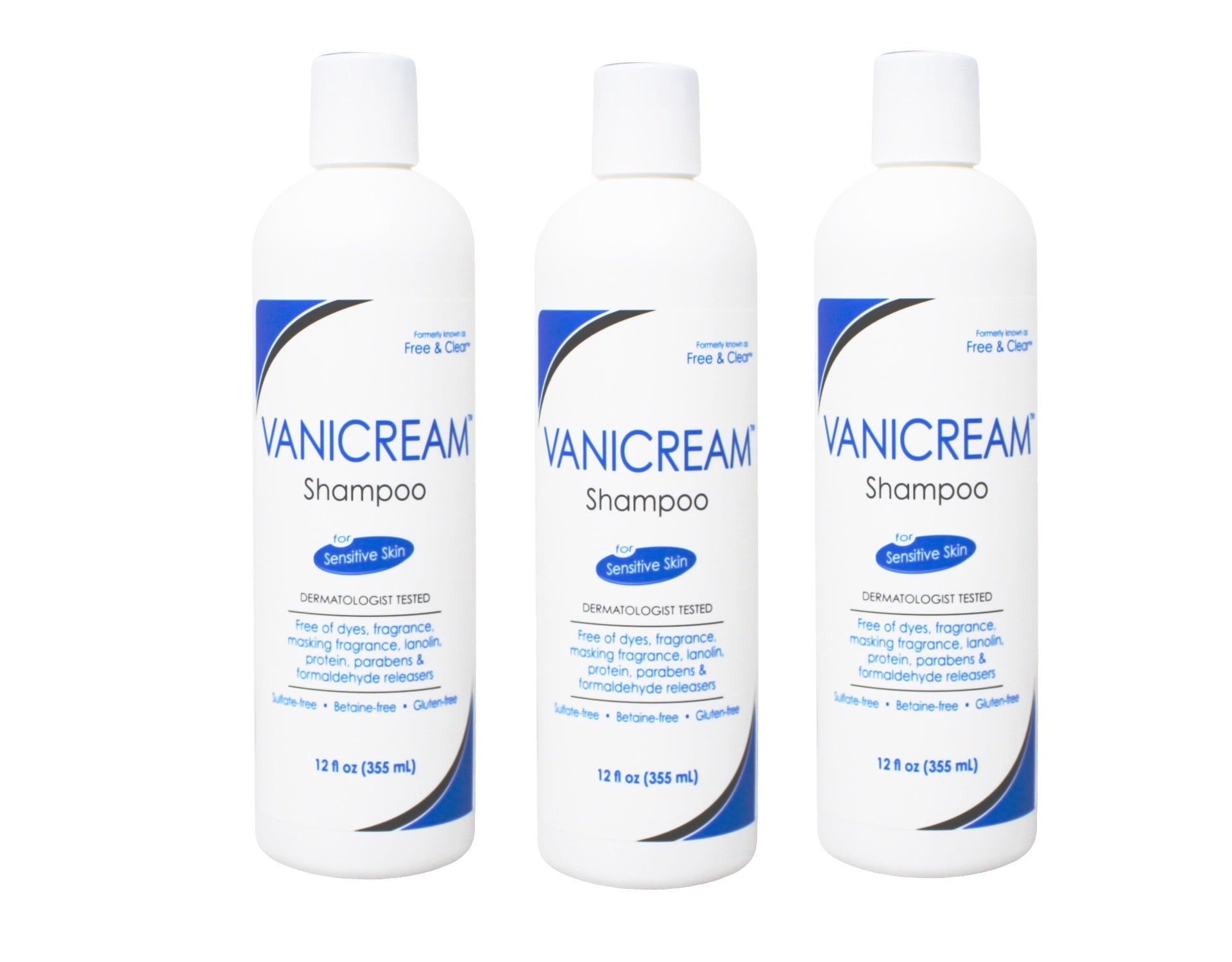 Free & Clear Shampoo 12 oz (Pack of 3)