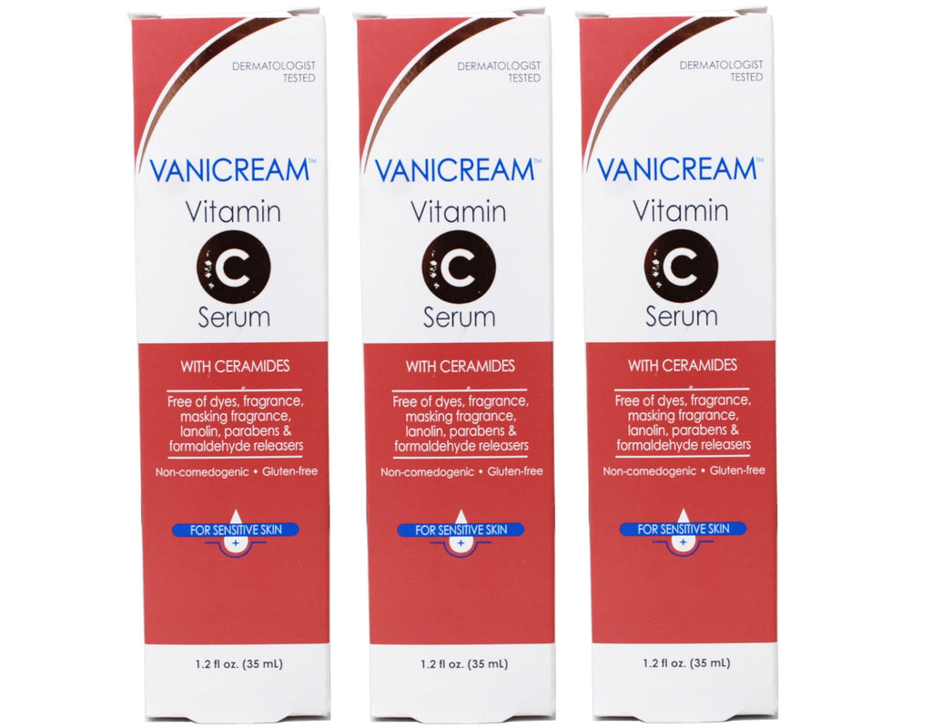3 Pack - Vanicream Vitamin C Face Serum with Ceramides for Sensitive Skin - 1.2 fl oz