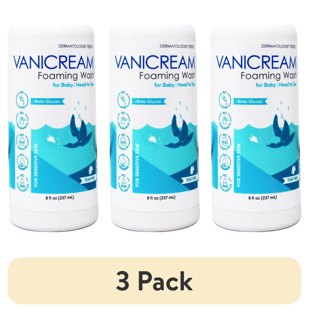 (3 pack) Vanicream Foaming Wash, For Baby, Sensitive Skin, Tear Free, 8 fl oz (237 ml)
