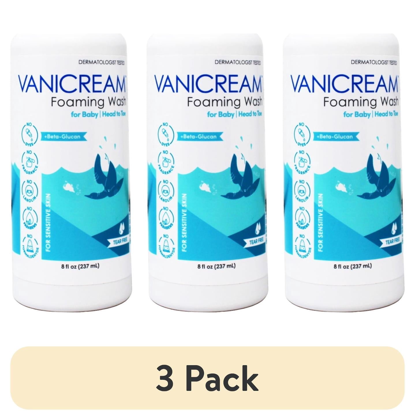 (3 pack) Vanicream Foaming Wash, For Baby, Sensitive Skin, Tear Free, 8 fl oz (237 ml)