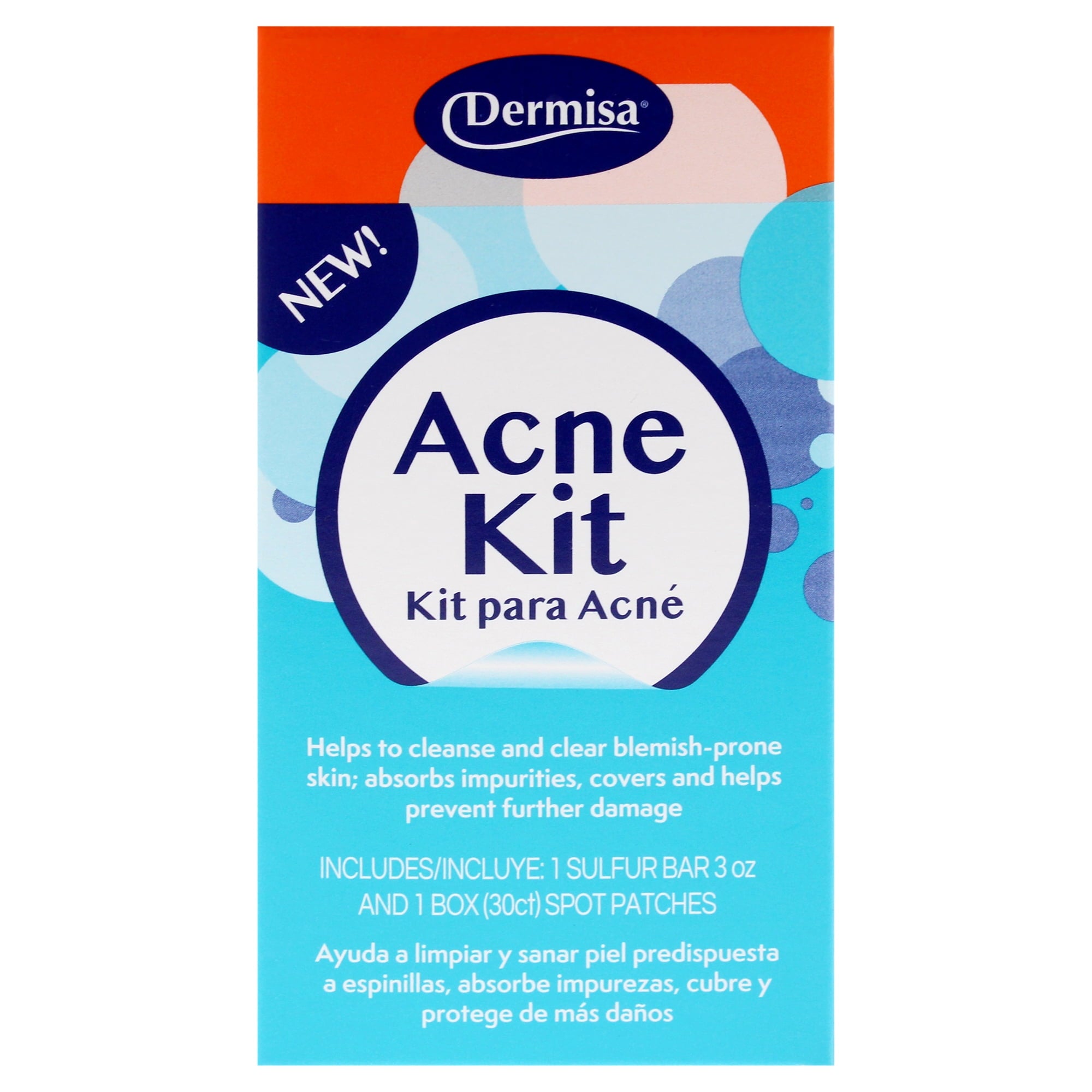 Dermisa Acne Kit , 2 Pc 30 Count Spot Patches, 3oz Sulfur Bar