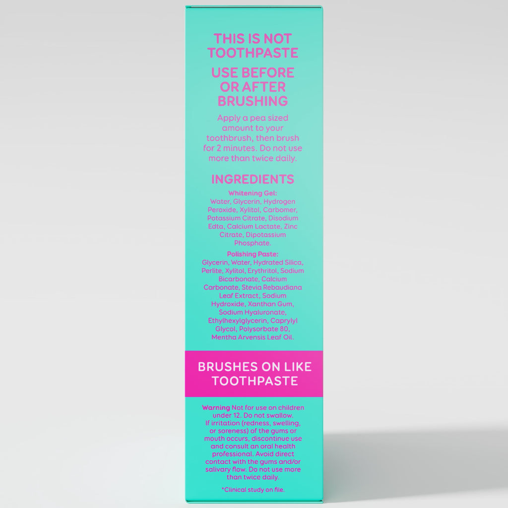 Grin Date Night White Brush-On Whitening Treatment, 2 Shades Whiter in 2 Minutes, Whitens + Polishes in One Step, Safe for Sensitive Teeth, 2 fl oz (60 mL)