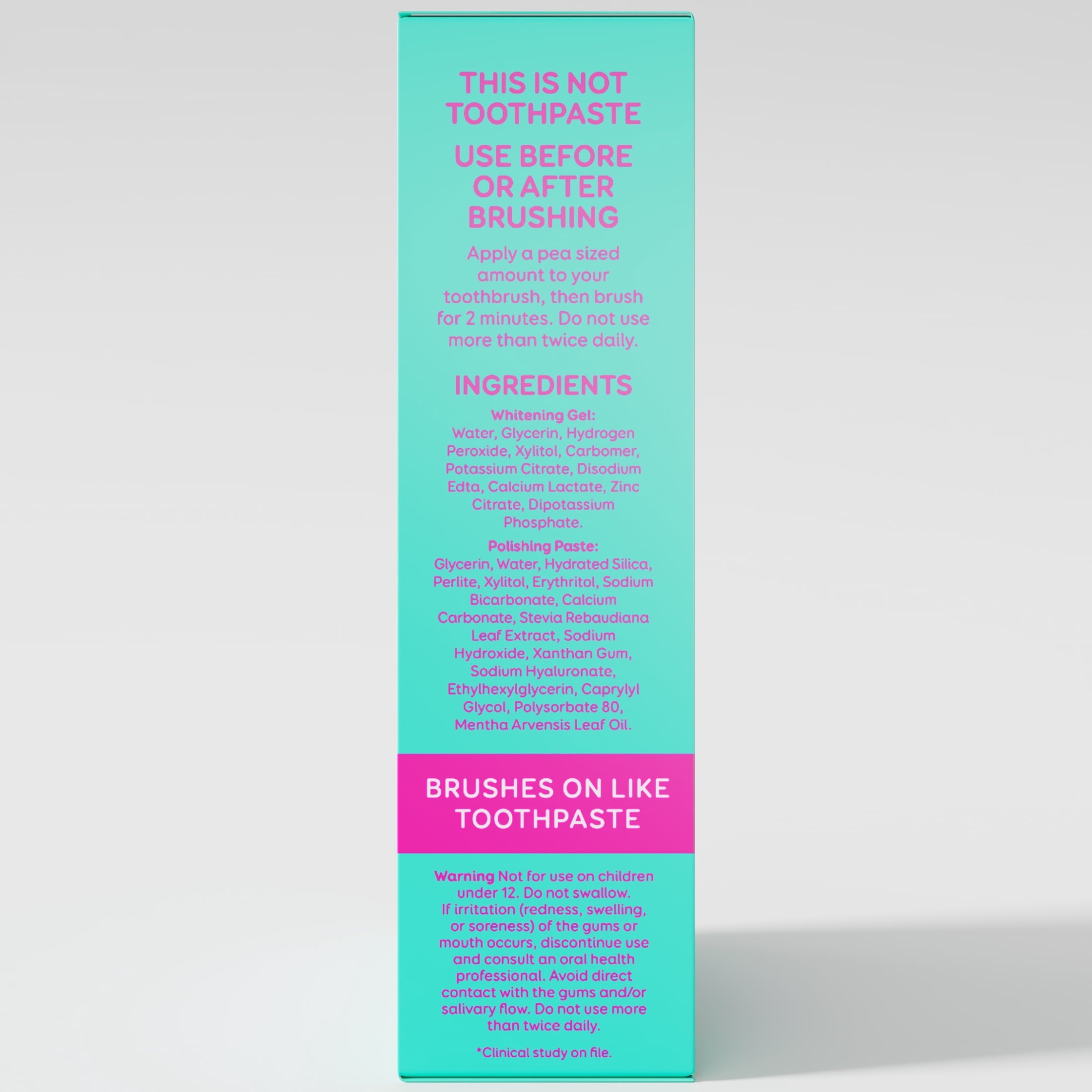 Grin Date Night White Brush-On Whitening Treatment, 2 Shades Whiter in 2 Minutes, Whitens + Polishes in One Step, Safe for Sensitive Teeth, 2 fl oz (60 mL)