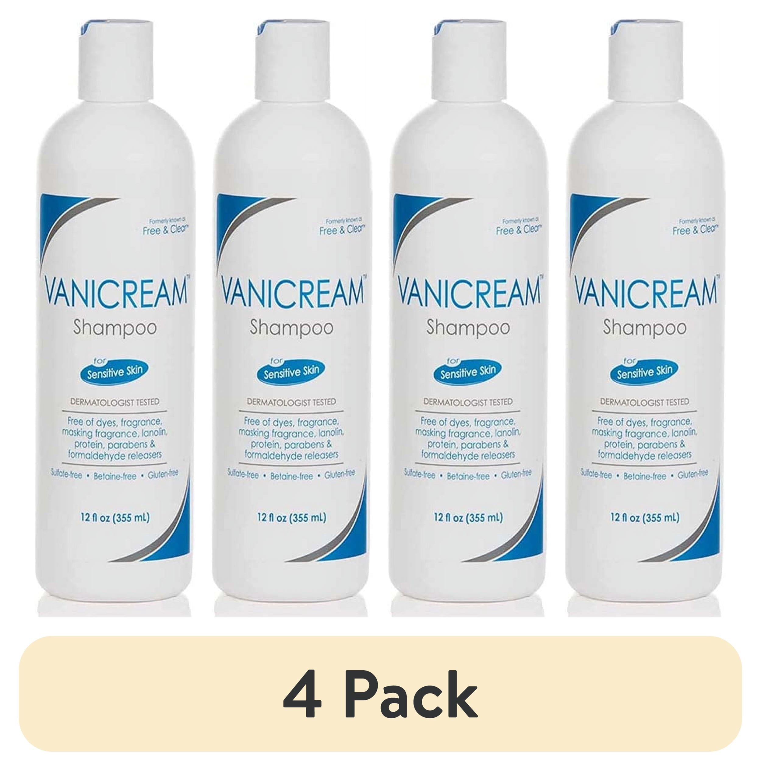 (4 pack) Free & Clear Shampoo 12 oz.