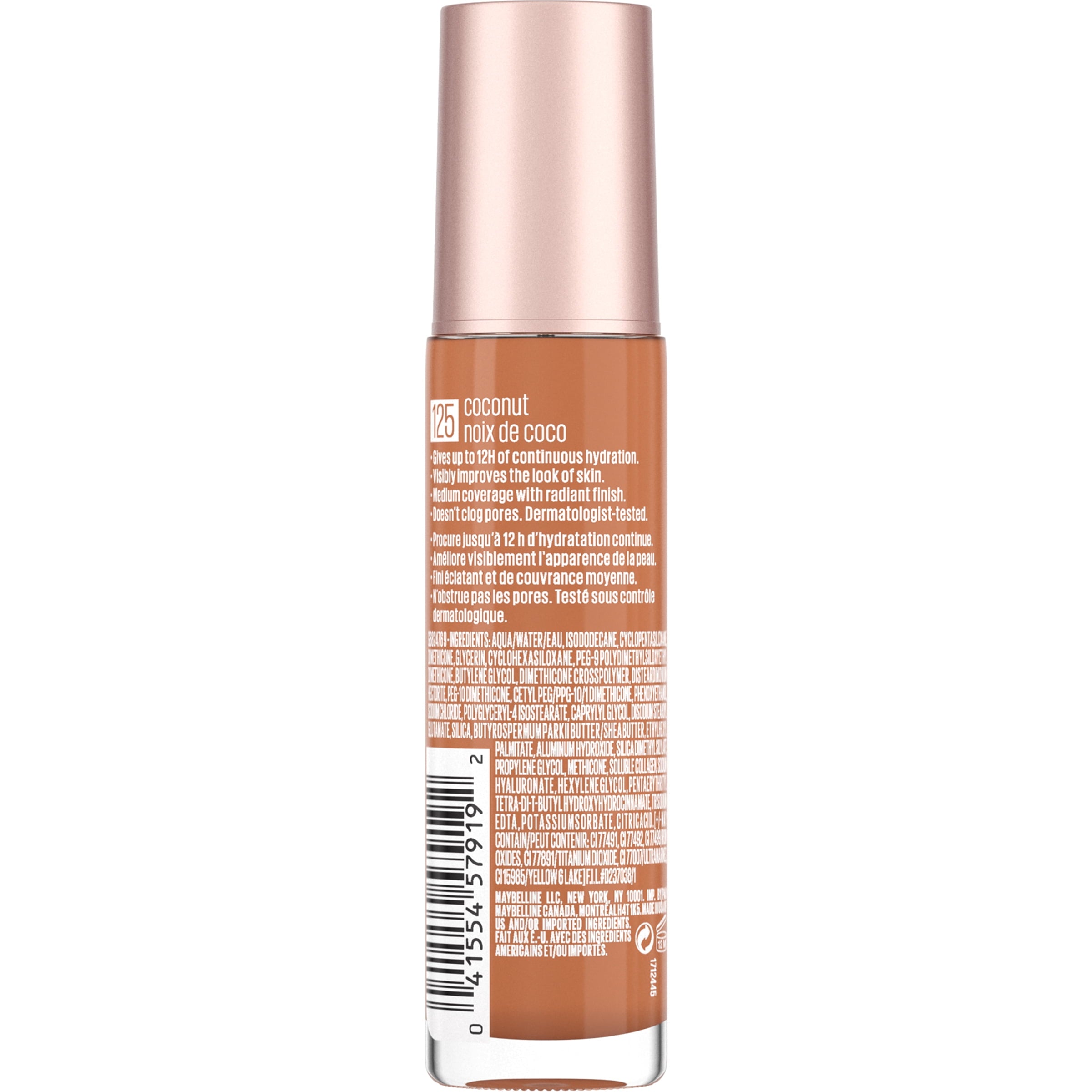 Maybelline Dream Radiant Liquid Medium Coverage Hydrating Foundation, Coconut, 1 fl. oz.