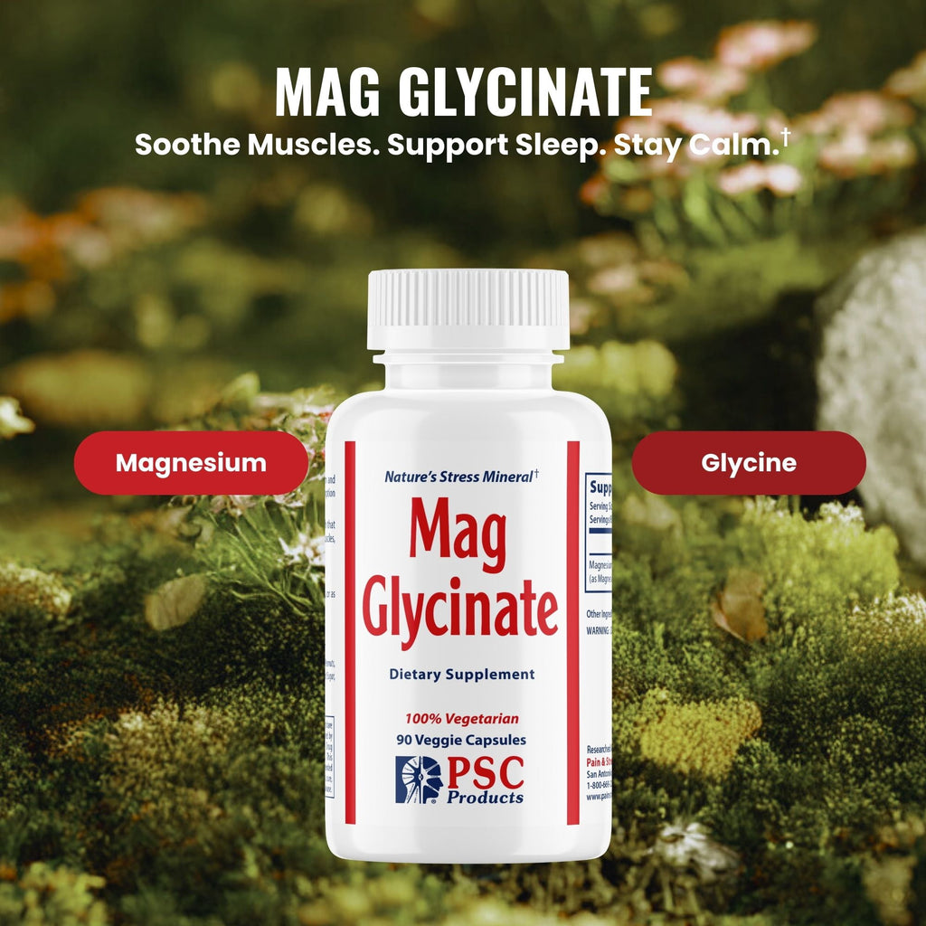 Magnesium Glycinate Supplement for Relaxation & Muscle Support, 90 Capsules