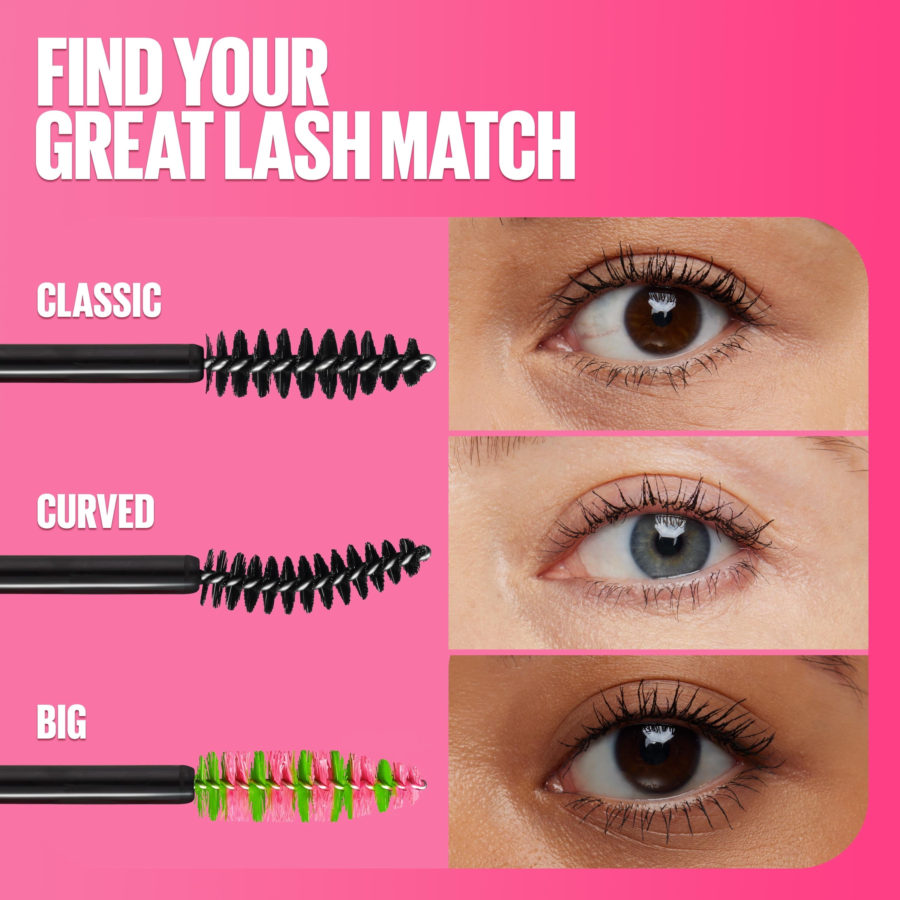Maybelline Great Lash Volumizing Lengthening Washable Mascara, Brownish Black, 0.43 fl oz