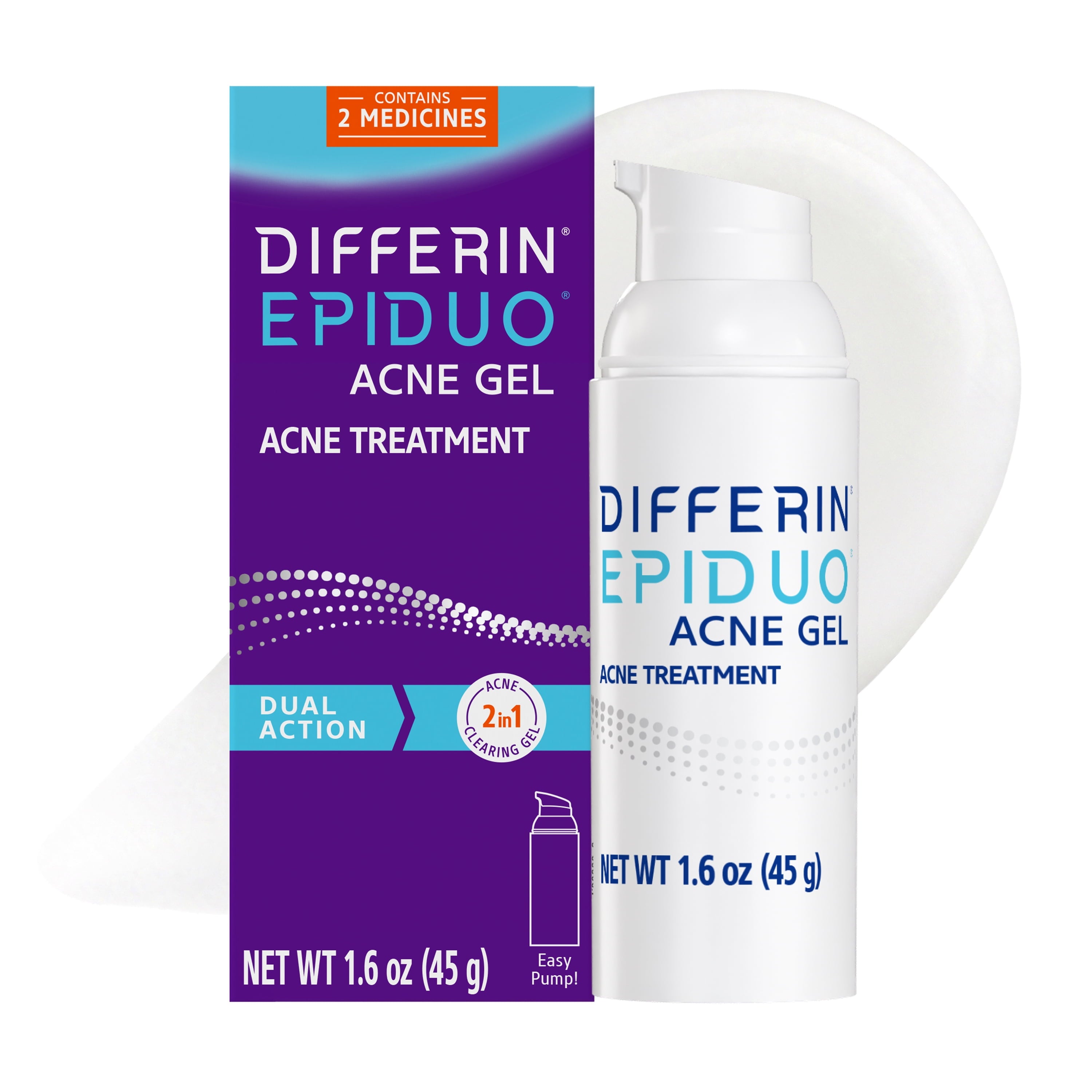 Differin Epiduo Pump 1.6oz with Adapalene 0.1% and Benzoyl Peroxide 2.5% Gel