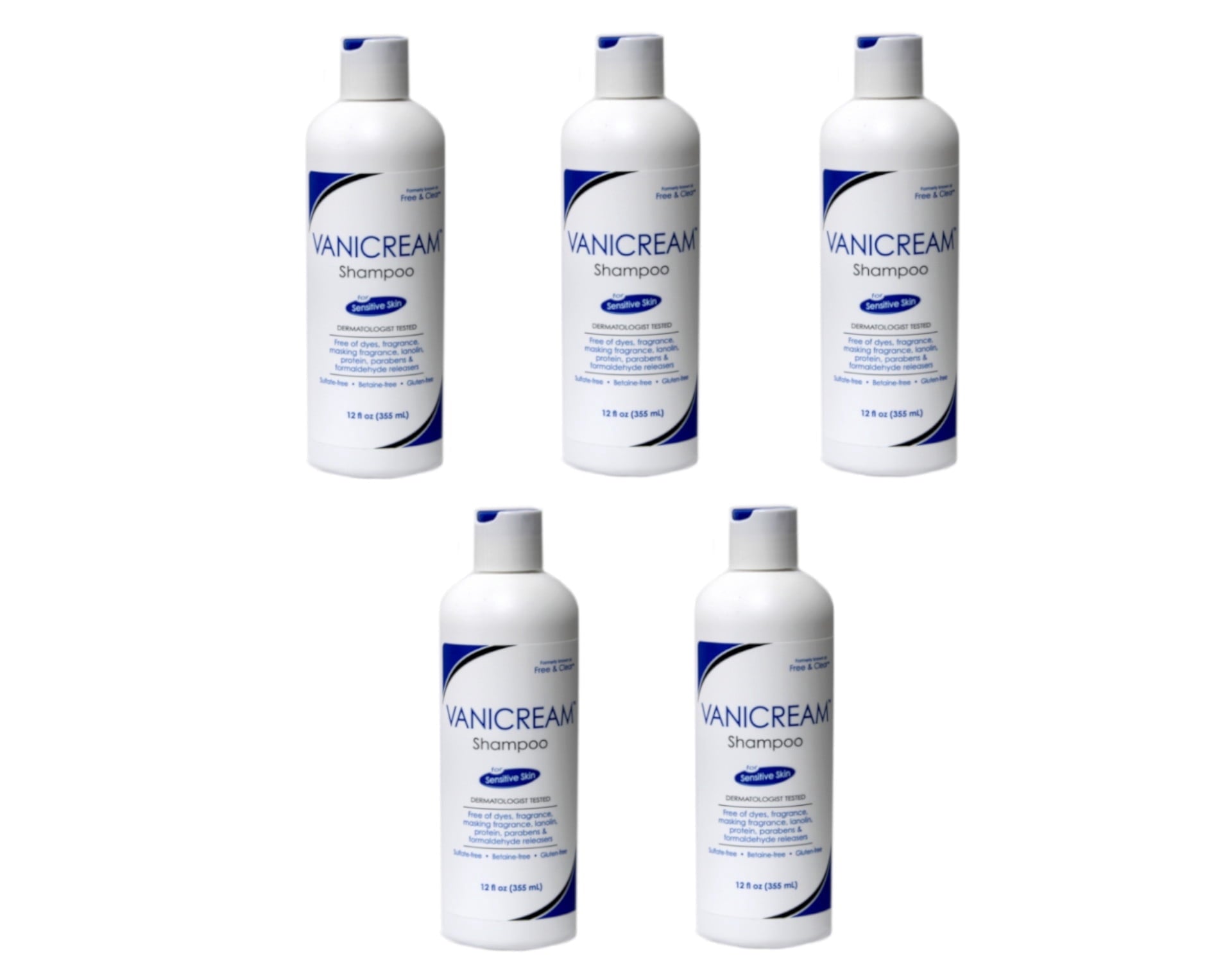 5 Pack - Vanicream Hair Shampoo for Sensitive Skin , 12 FL OZ