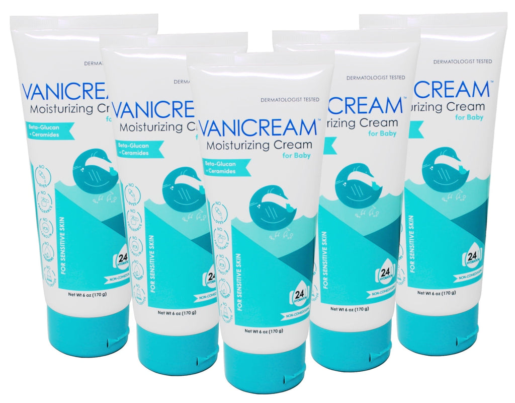5 Pack - Vanicream Moisturizing Cream for Baby - 6oz - Moisturizer Formulated Without Common Irritants for Those with Sensitive Skin