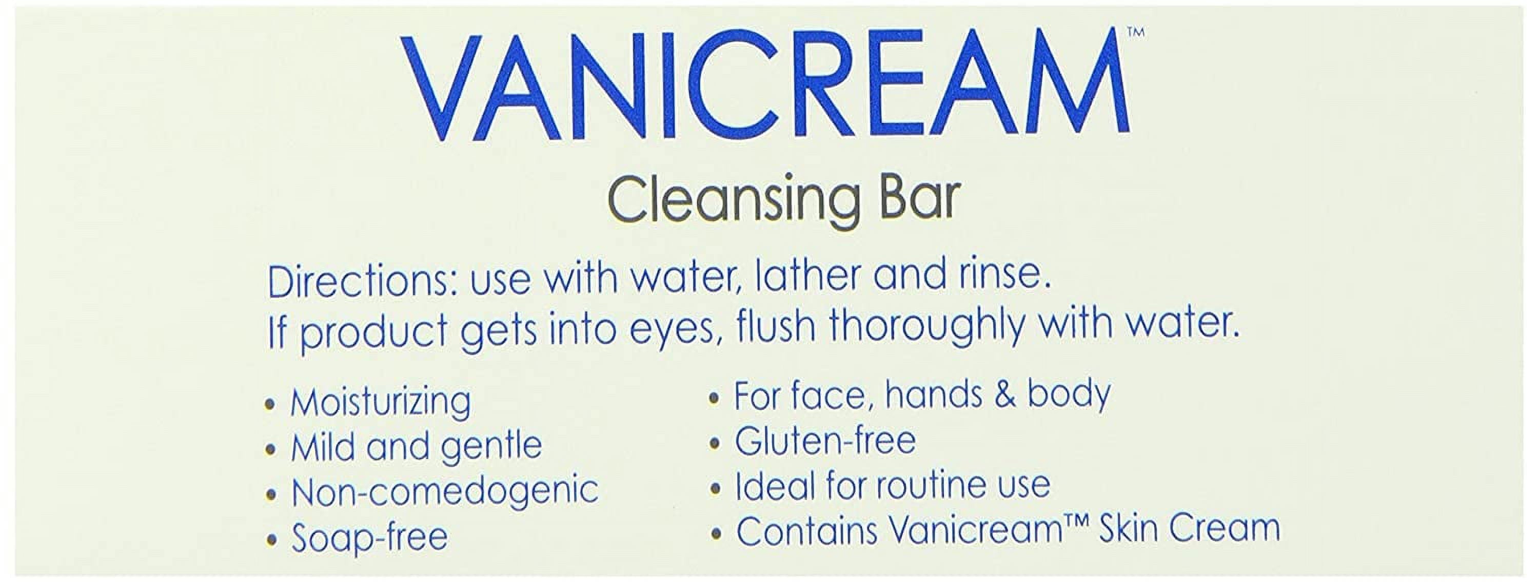 Vanicream Moisturizing Cleansing Bar for Sensitive Skin, Fragrance Free, 3.9oz