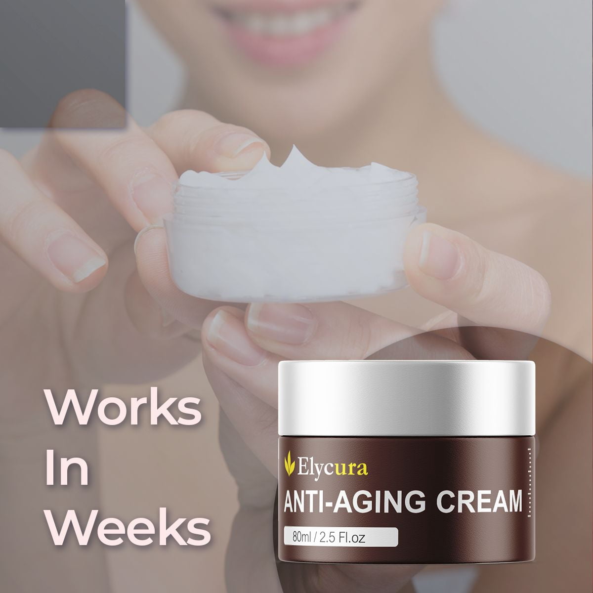 Elycura Anti-Wrinkle Cream Advanced Skin Moisturizer for Repair and Renew 30 Day Supply