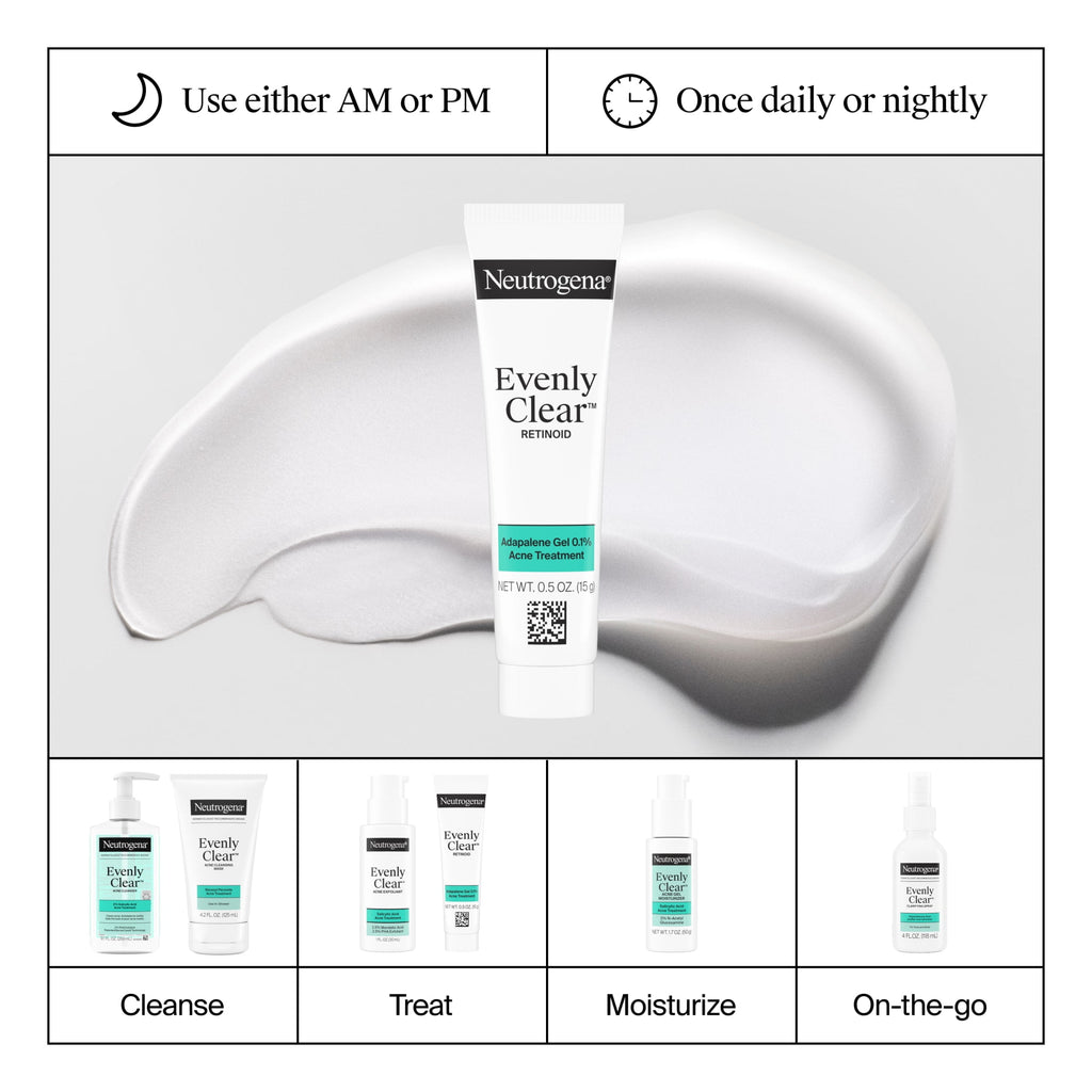 Neutrogena Evenly Clear Retinoid, Adapalene Gel 0.1%, 0.5 oz