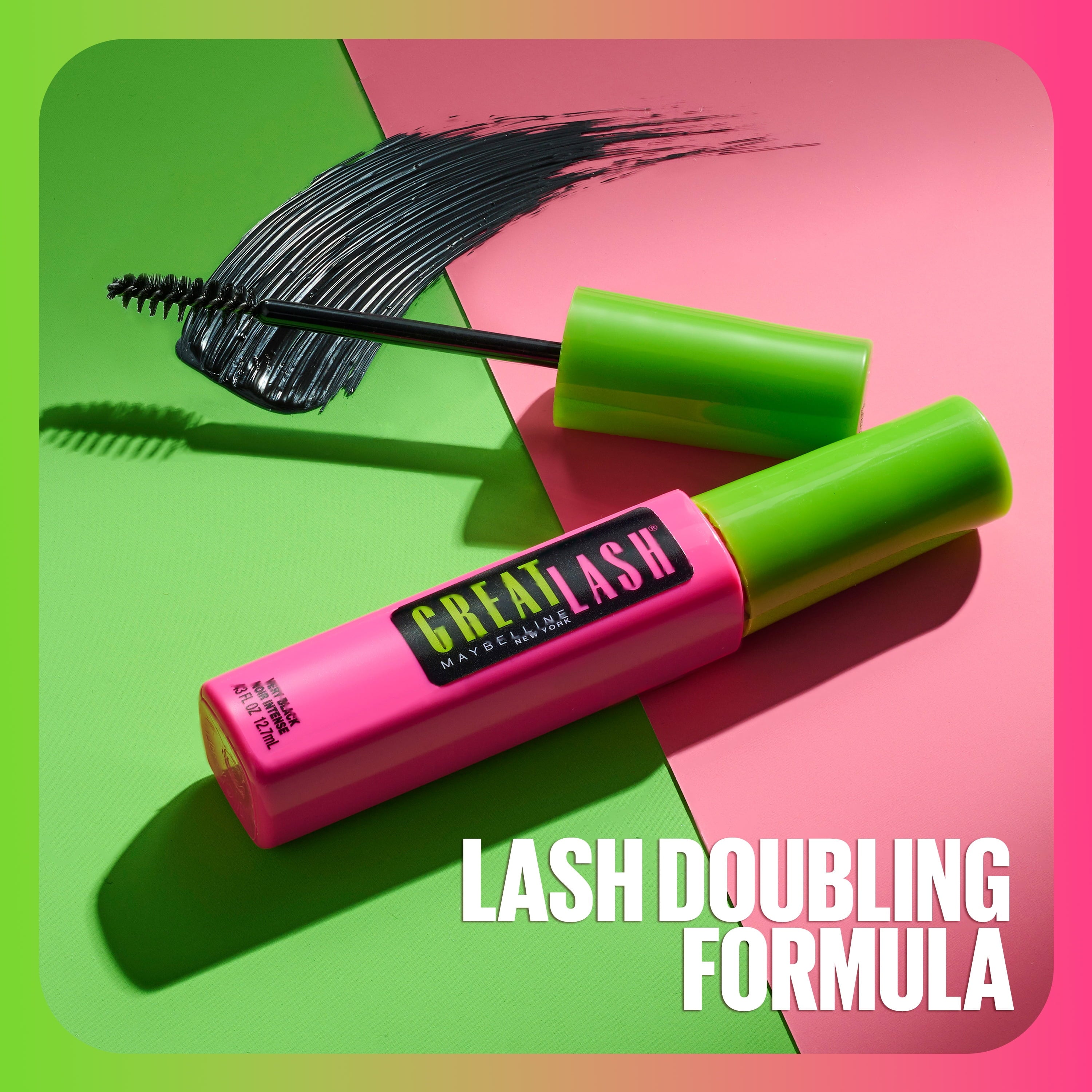Maybelline Great Lash Volumizing Lengthening Washable Mascara, Brownish Black, 0.43 fl oz