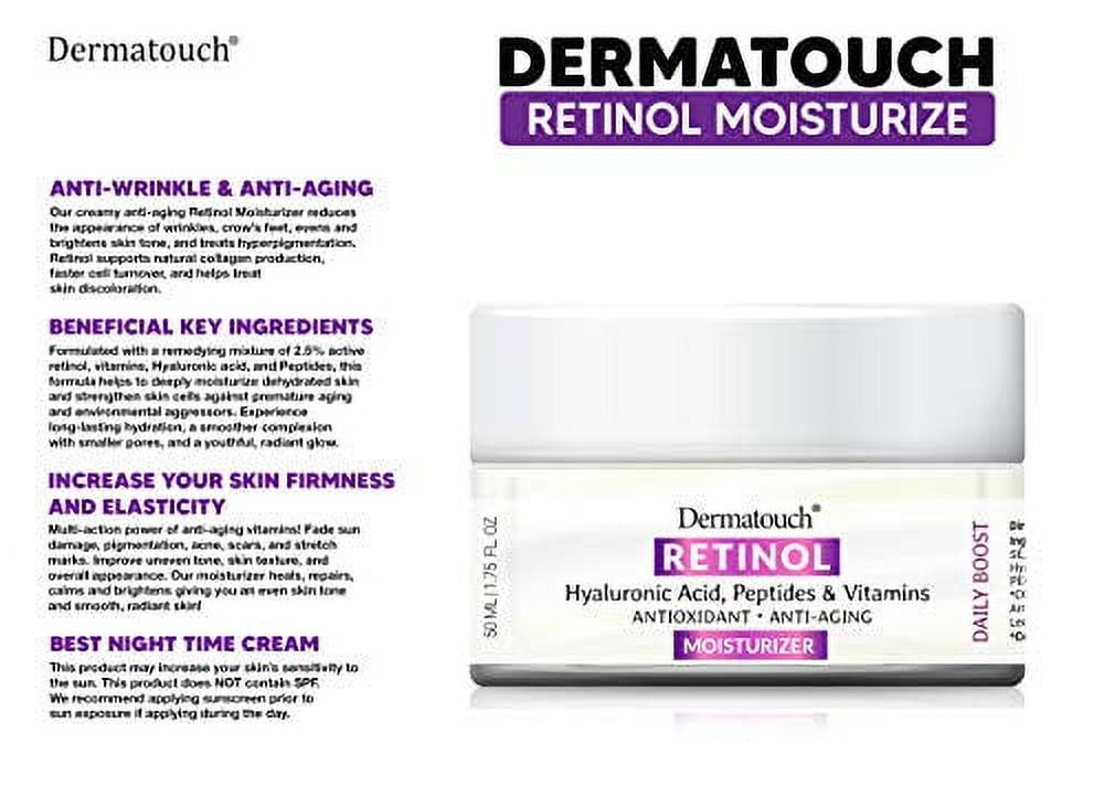 Dermatouch Retinol Face Moisturizer Anti Aging Skincare with Hyaluronic Acid, 1.75 fl Oz