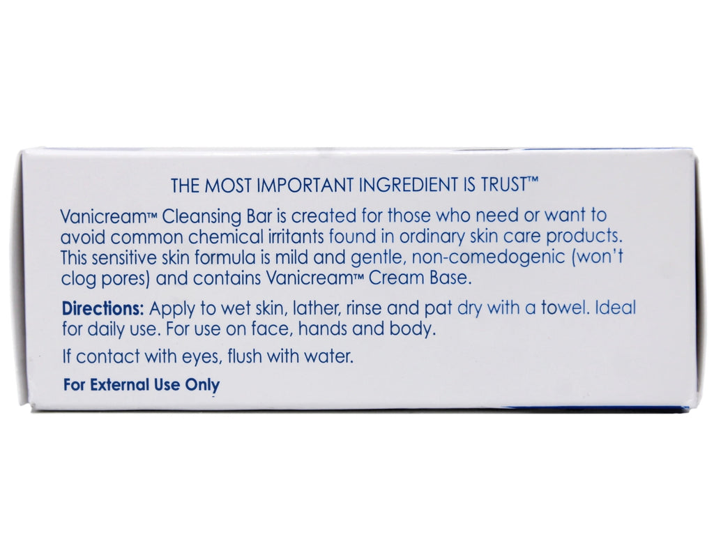 Vanicream Cleansing Bar for Sensitive Skin, Free of Dyes Fragrance Lanolin Parabens and Formaldehyde Releasers, Gluten Free, Dermatologist Tested, 3.9 oz (Pack of 5)
