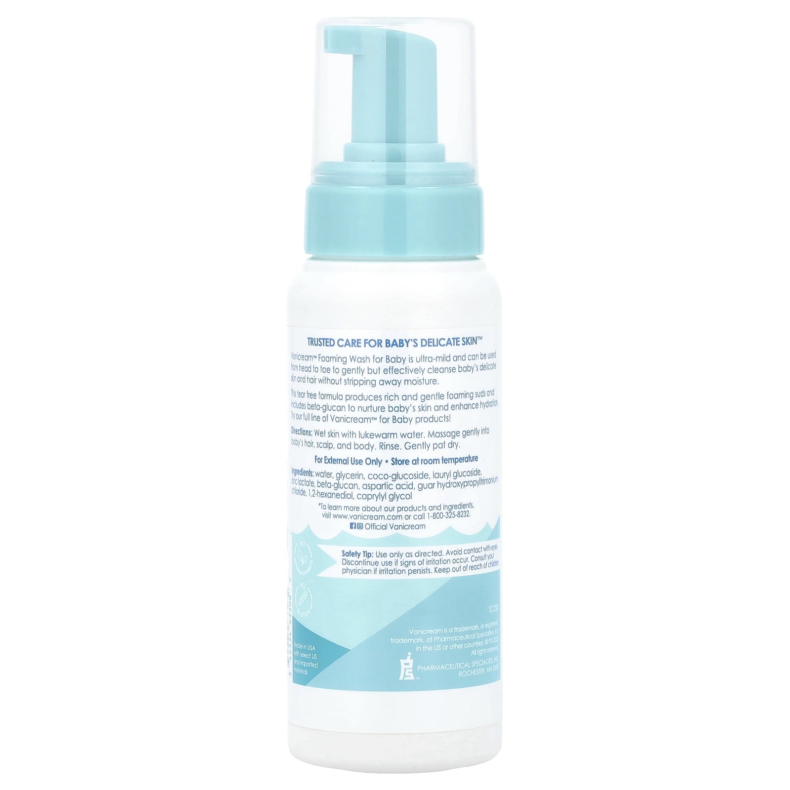(5 pack) Vanicream Foaming Wash, For Baby, Sensitive Skin, Tear Free, 8 fl oz (237 ml)