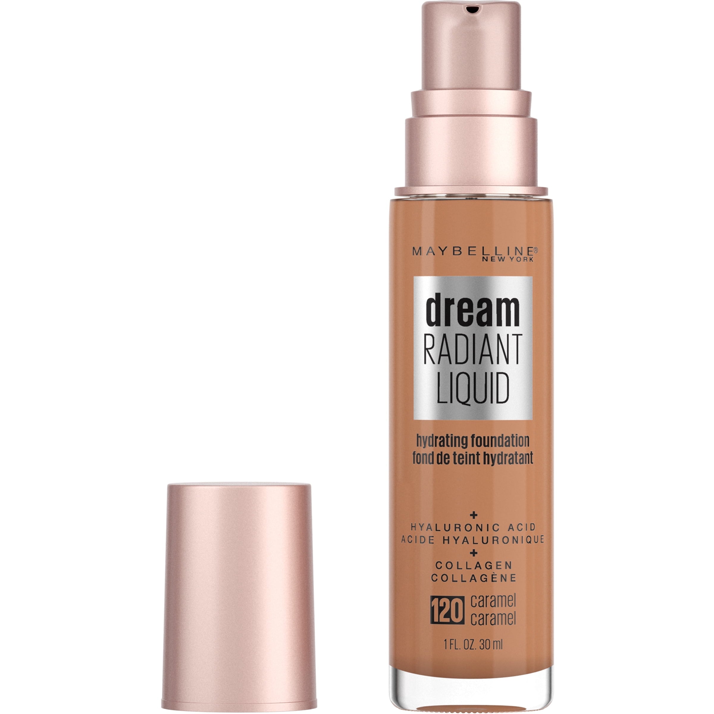 Maybelline Dream Radiant Liquid Foundation Makeup, 120 Caramel, 1 fl oz