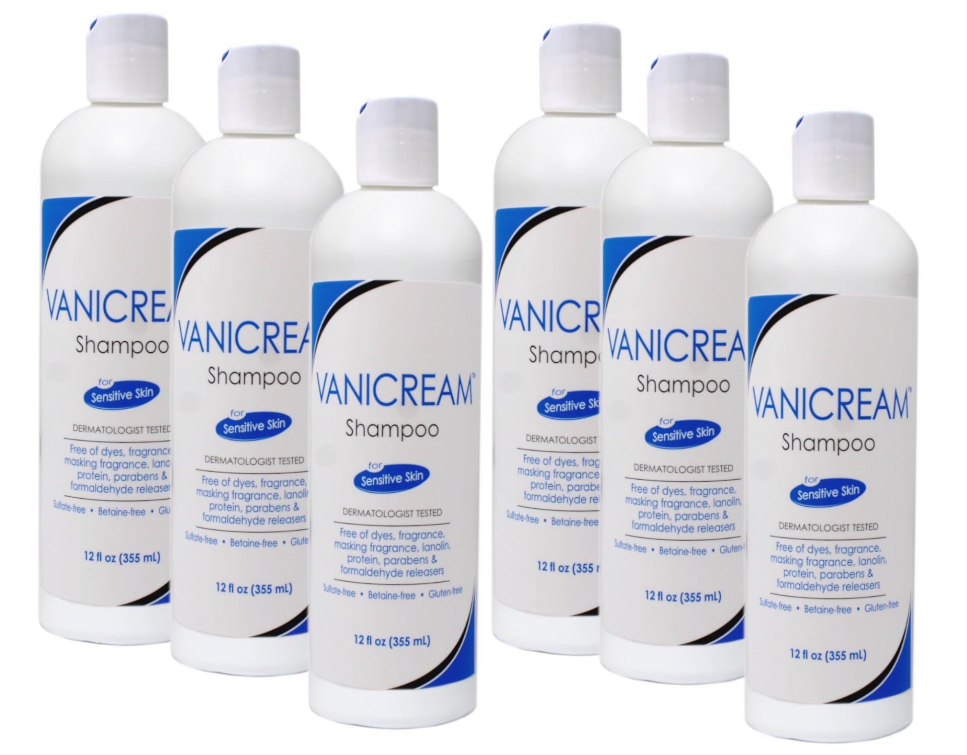 Vanicream Hair Shampoo for Sensitive Skin , 12 FL OZ, Pack of 6