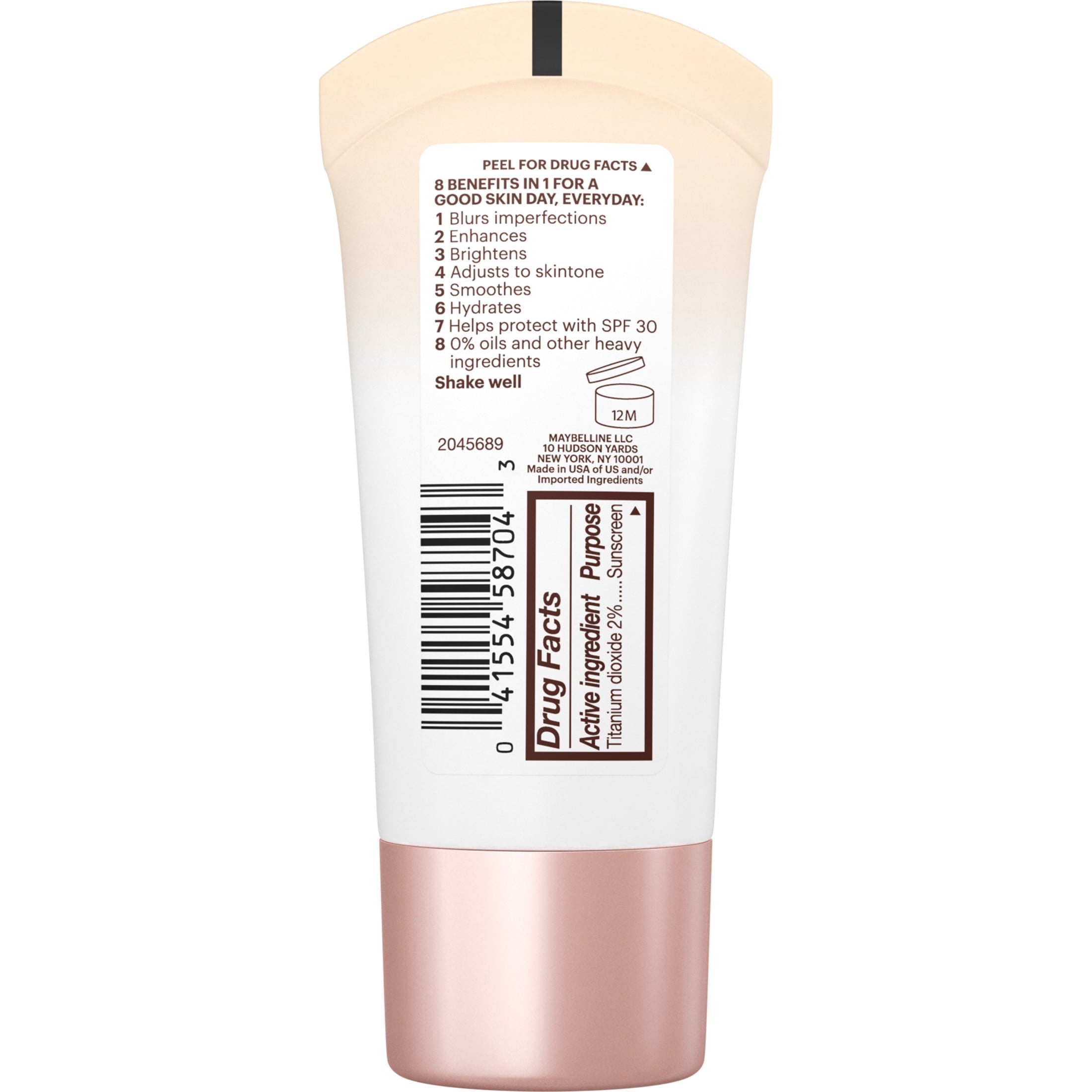 Maybelline Dream Fresh 8-in-1 Skin Perfector BB Cream Face Makeup, Light, 1 fl oz