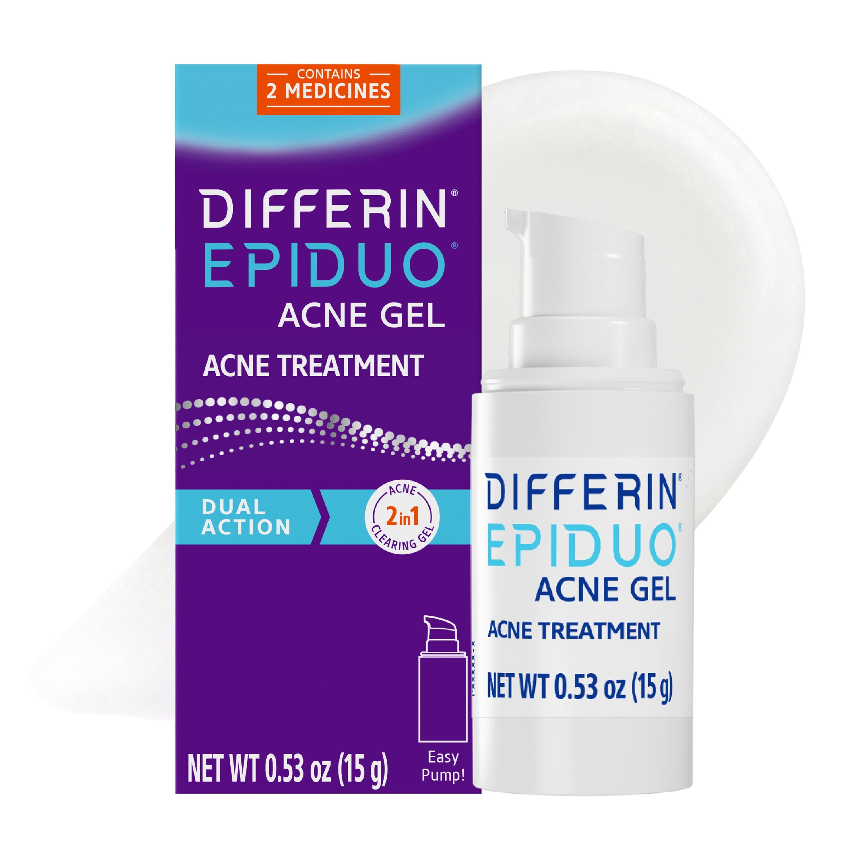 Differin Epiduo Pump 0.5oz with Adapalene 0.1% and Benzoyl Peroxide 2.5% Gel