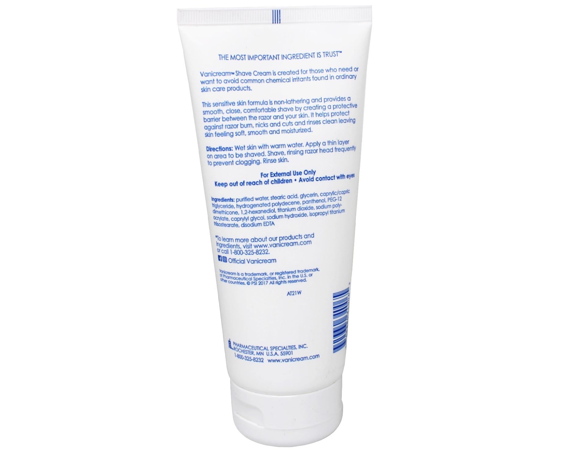 Vanicream Shave Cream For Sensitive Skin 6 oz