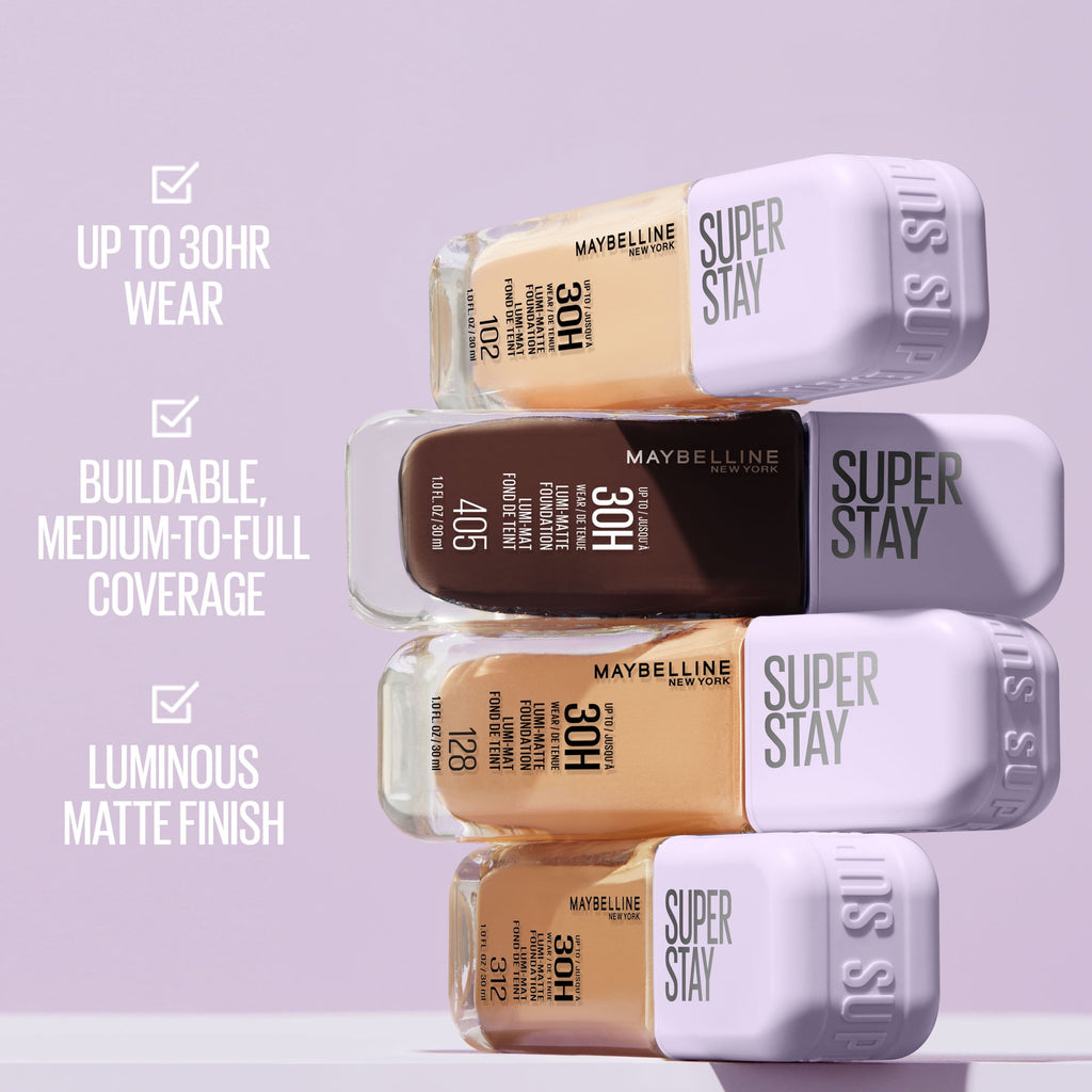 Maybelline Super Stay Lumi-Matte Foundation Makeup, 250, 1 fl oz