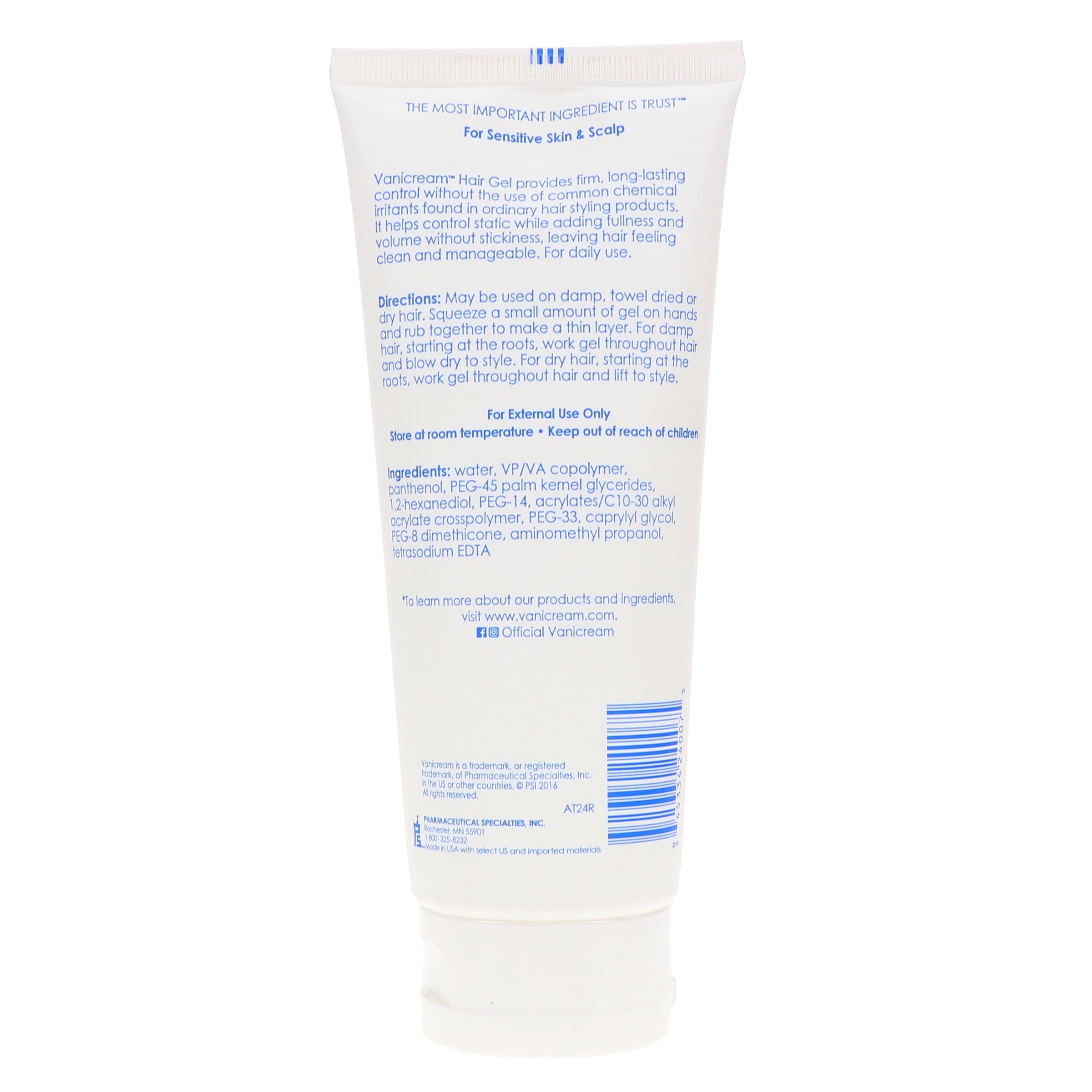 Vanicream Hair Styling Gel 7 oz 2 Pack