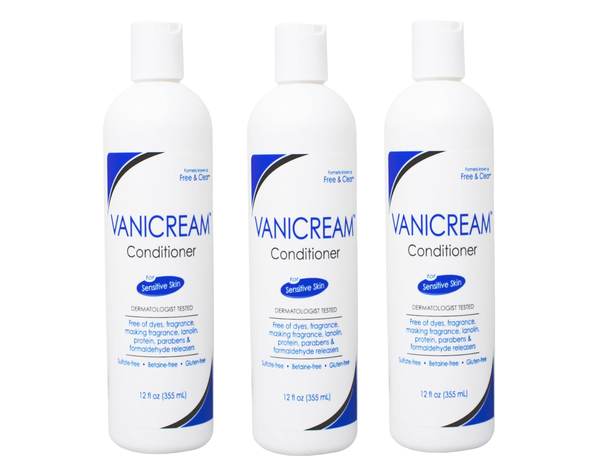 Vanicream Hair Conditioner for Sensitive Skin, 12 FL OZ (Pack of 3)