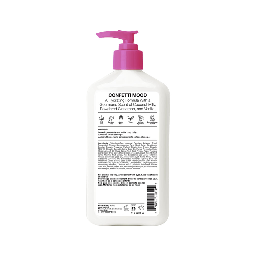Hempz Let's Celebrate Buttercream Vanilla Cake Moisturizing Hydrating Body Lotion for Dry Skin, 17 fl oz