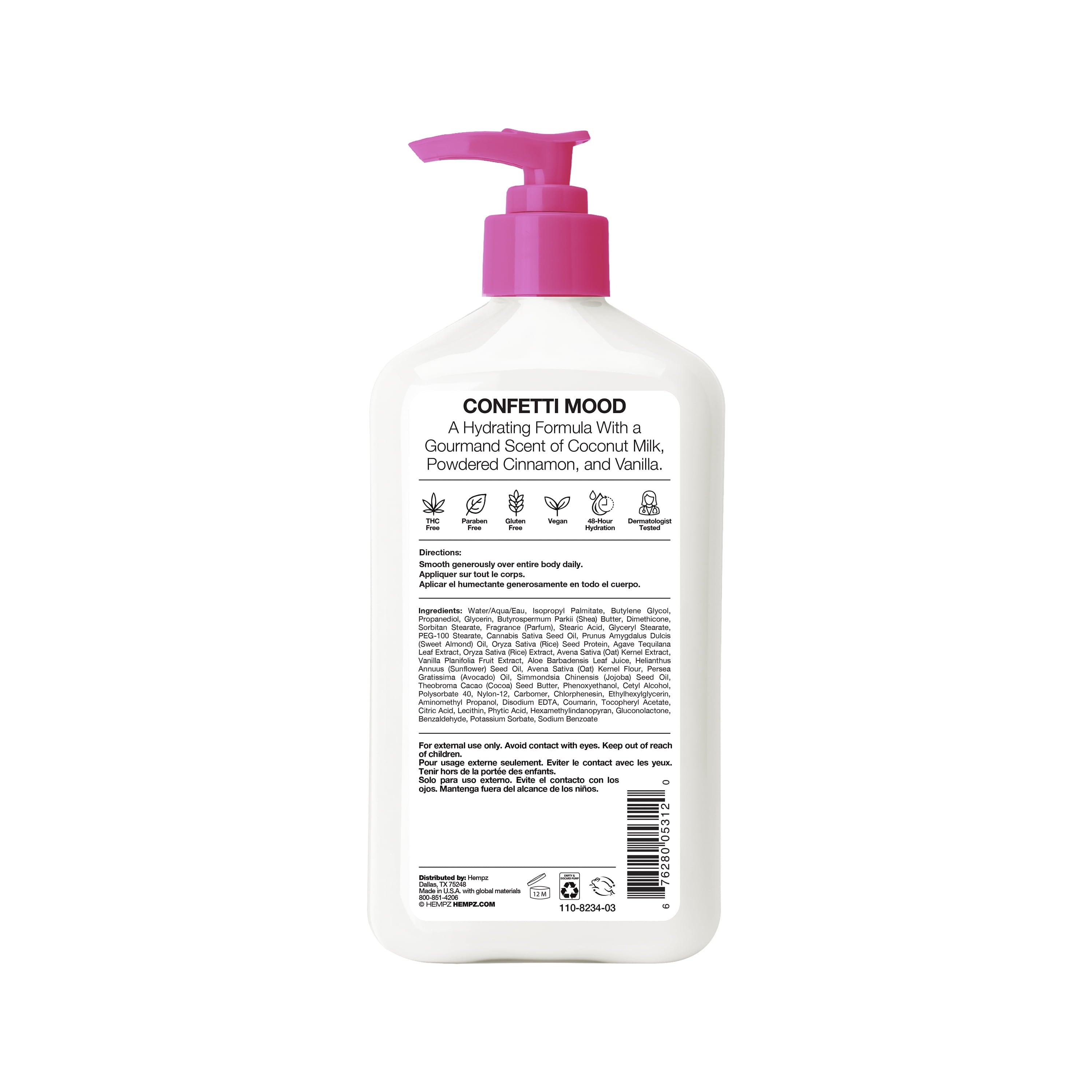 Hempz Let's Celebrate Buttercream Vanilla Cake Moisturizing Hydrating Body Lotion for Dry Skin, 17 fl oz