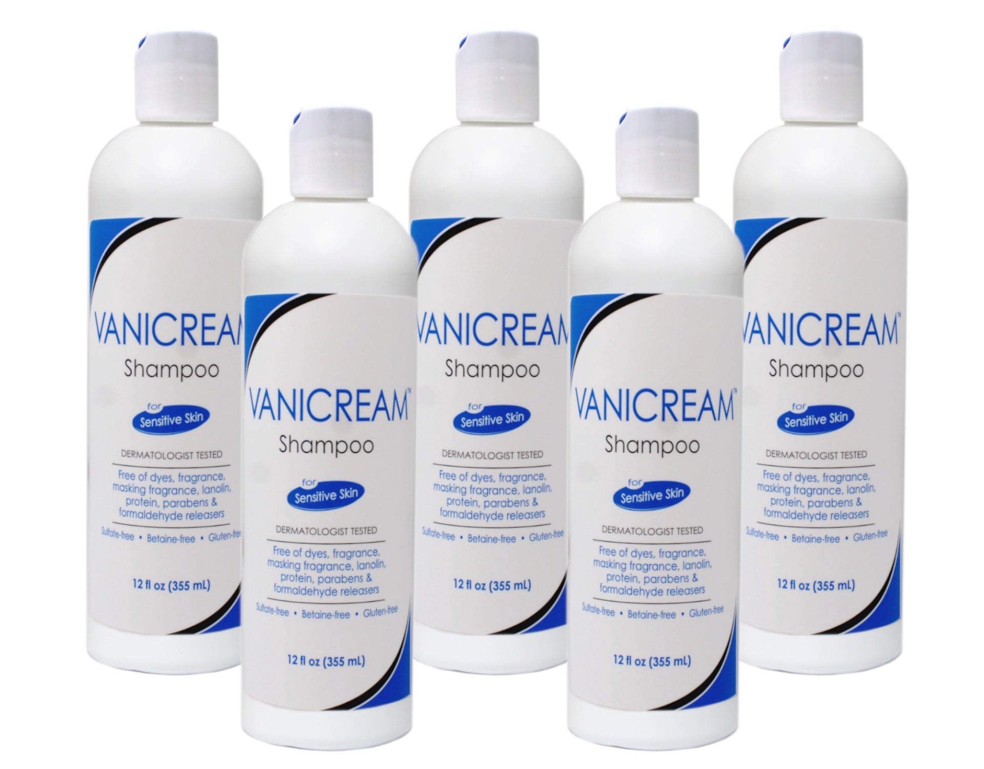 Vanicream Hair Shampoo for Sensitive Skin , 12 FL OZ (Pack of 5)