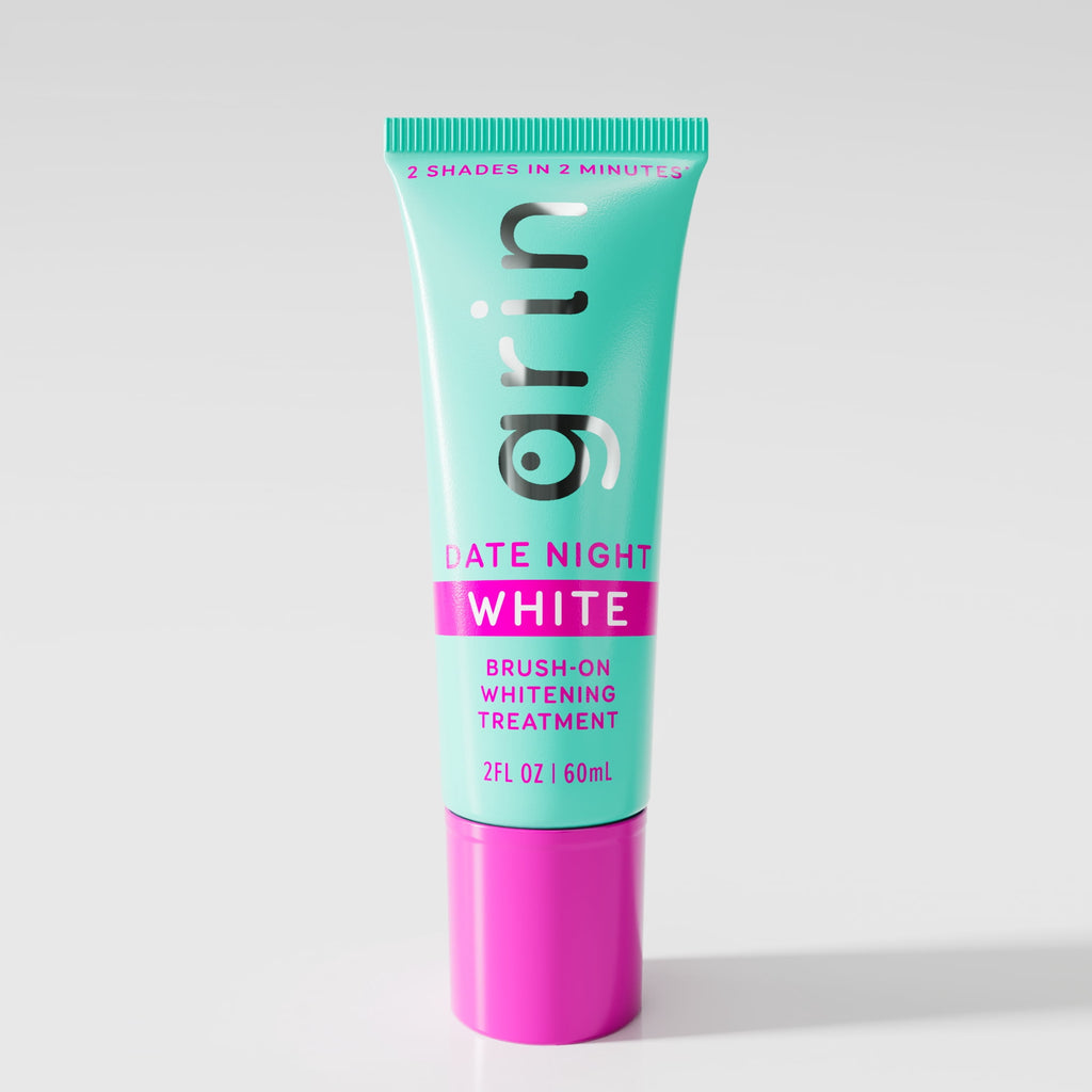 Grin Date Night White Brush-On Whitening Treatment, 2 Shades Whiter in 2 Minutes, Whitens + Polishes in One Step, Safe for Sensitive Teeth, 2 fl oz (60 mL)