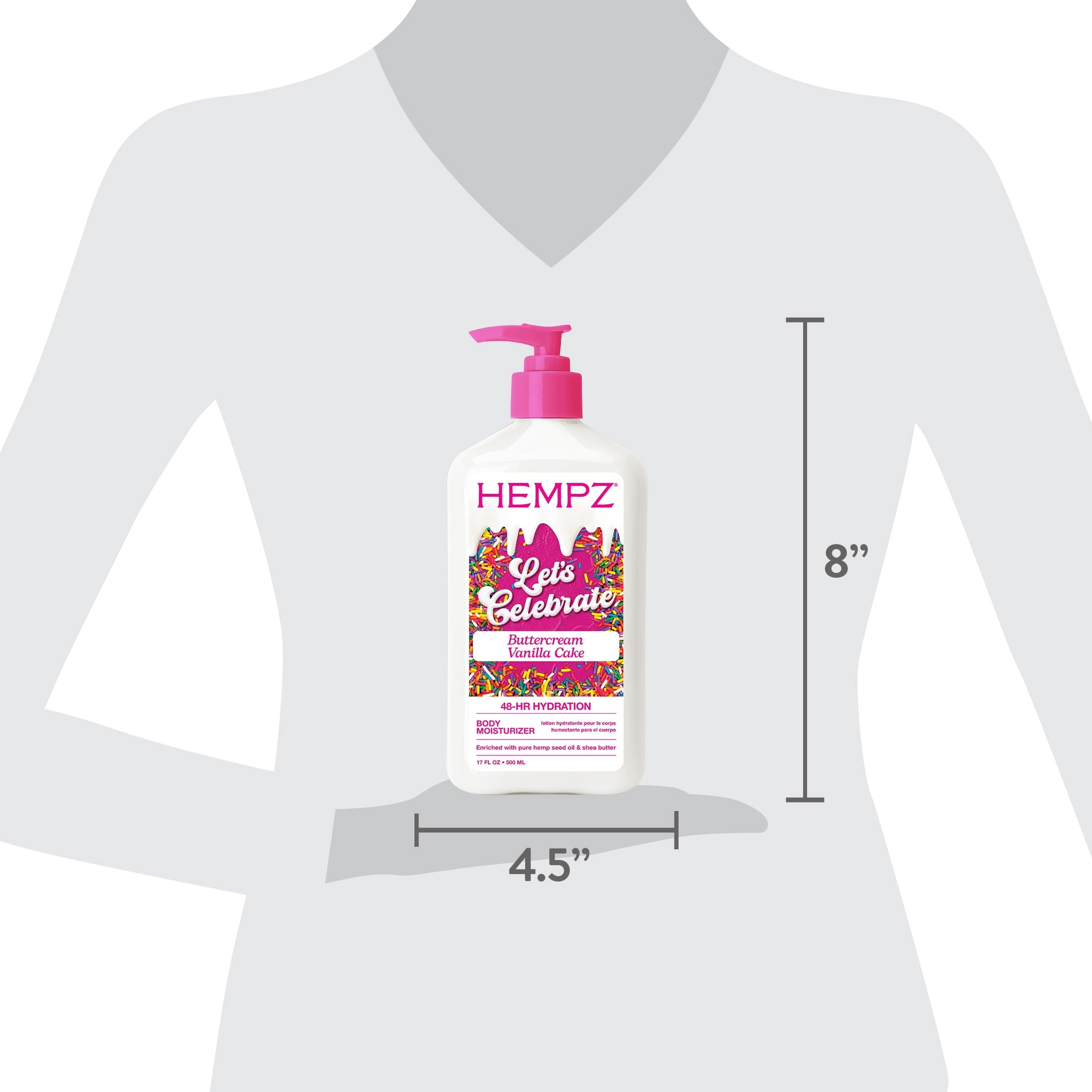Hempz Let's Celebrate Buttercream Vanilla Cake Moisturizing Hydrating Body Lotion for Dry Skin, 17 fl oz