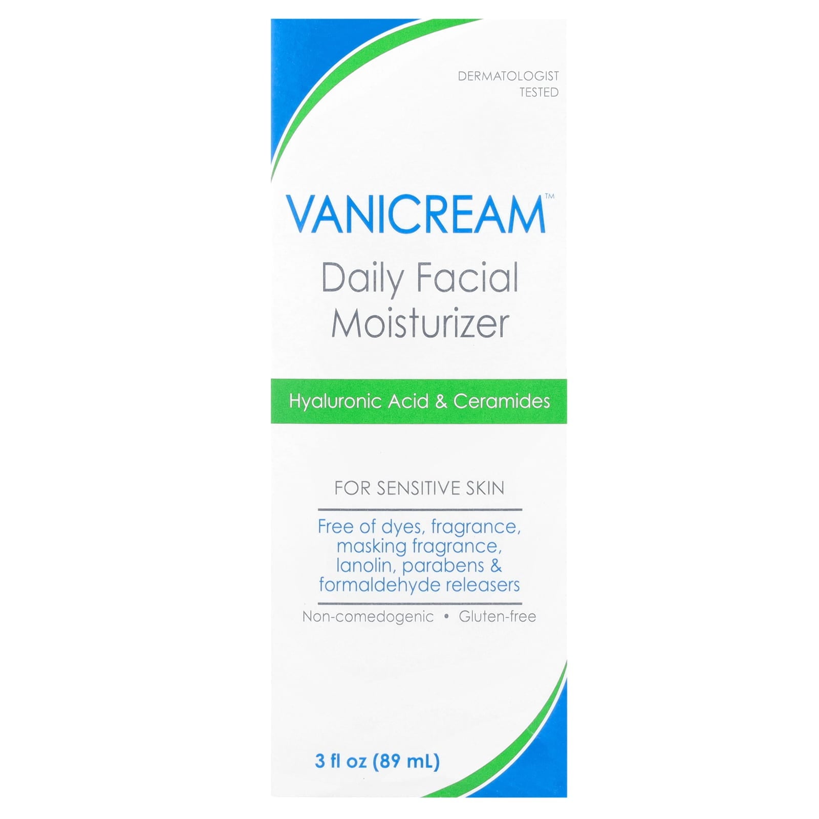 Vanicream, Daily Facial Moisturizer For Sensitive Skin, Fragrance Free, 3 fl oz Pack of 4