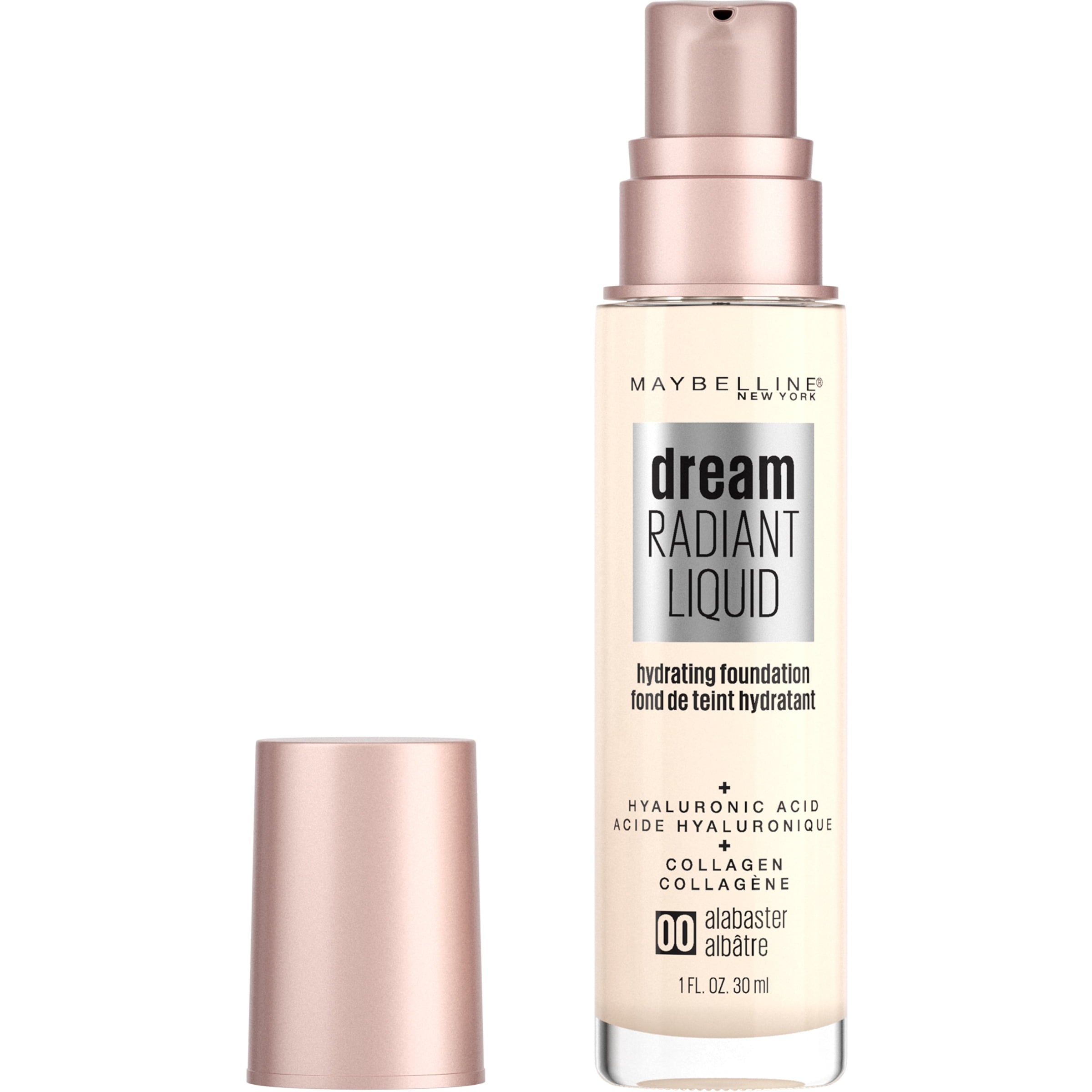 Maybelline Dream Radiant Liquid Foundation Makeup, 00 Alabaster, 1 fl oz
